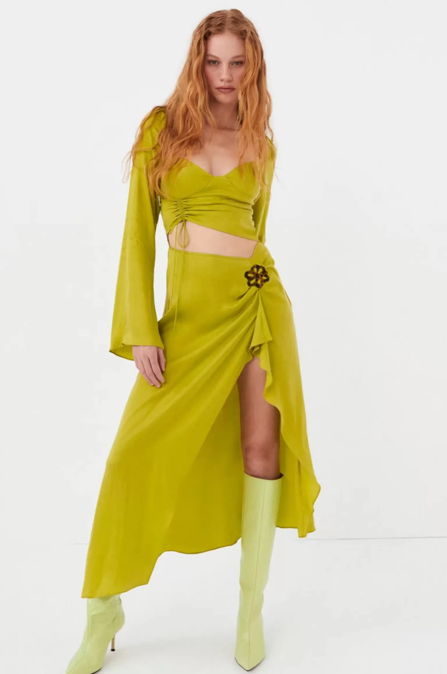 Clearance For Love & Lemons Allie Midi Dress Green