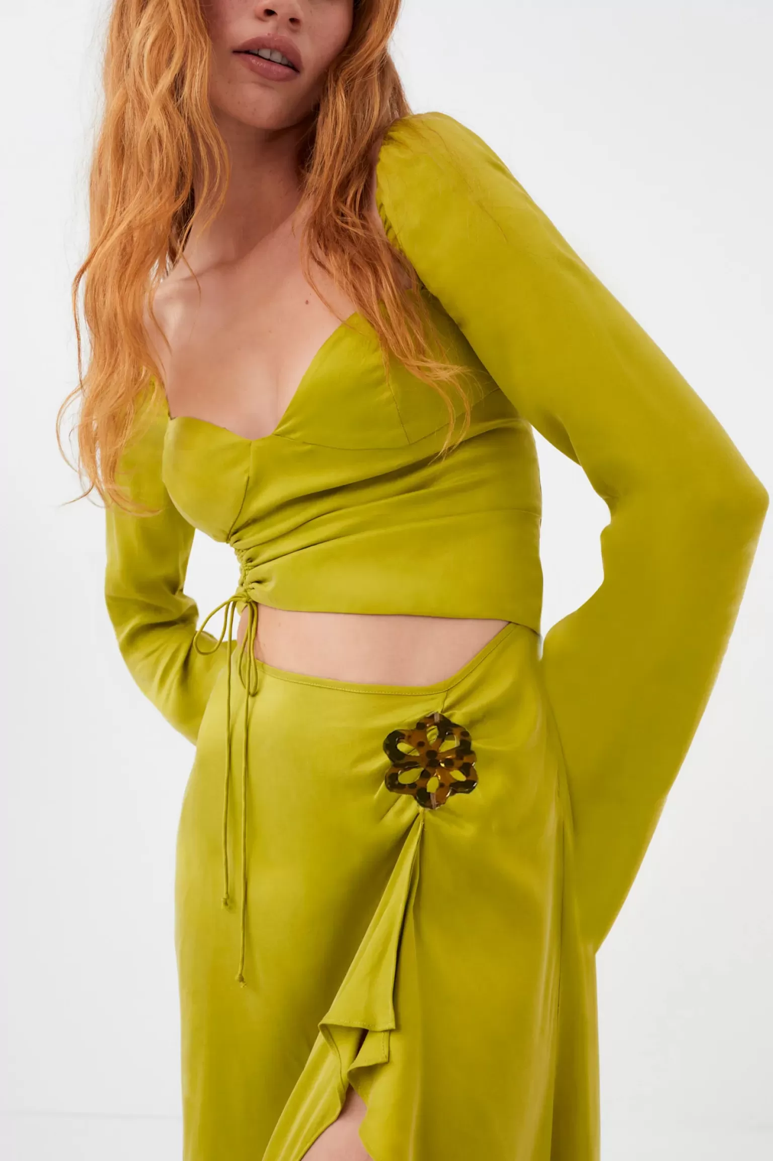 Clearance For Love & Lemons Allie Midi Dress Green