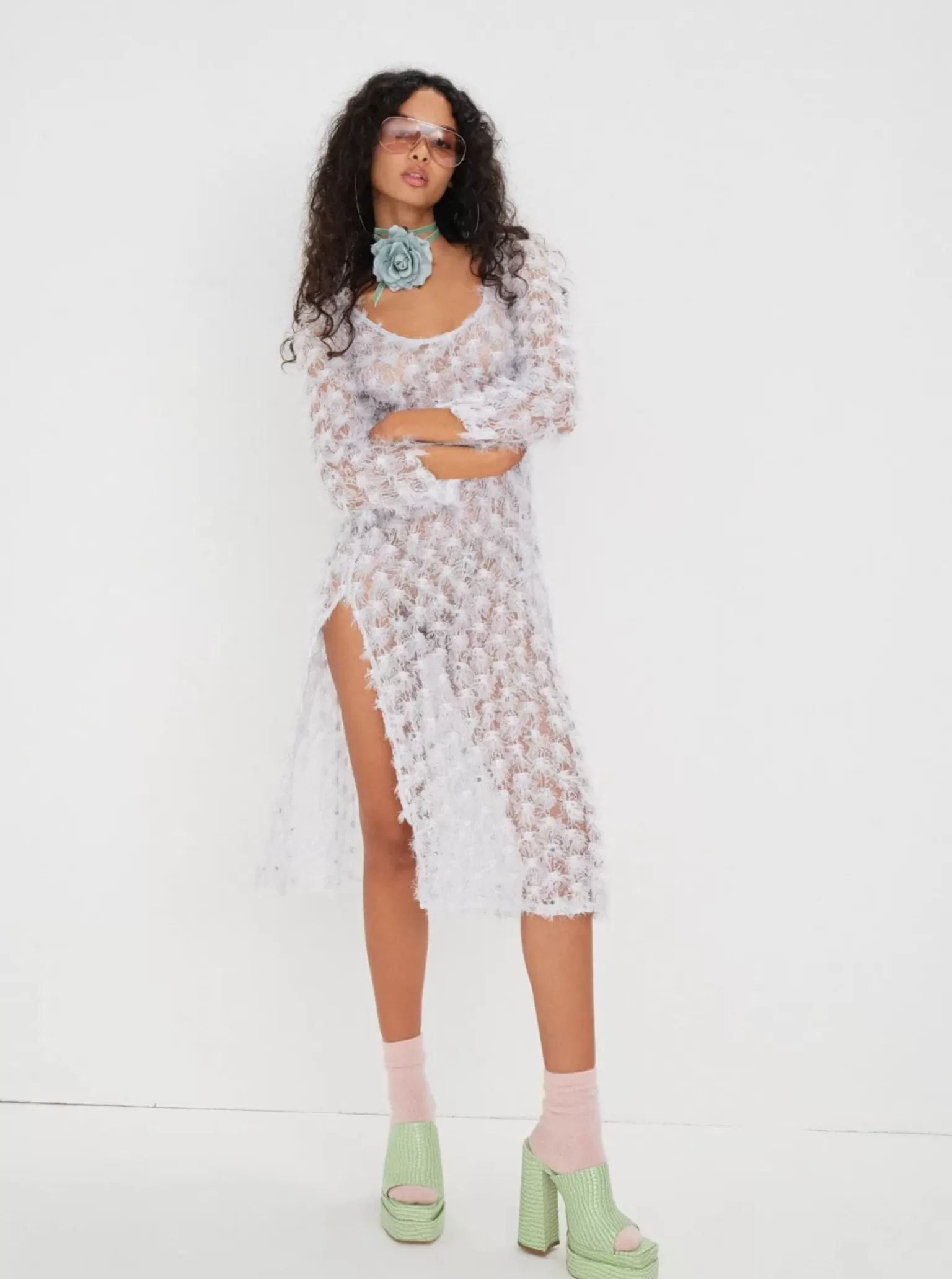 Best Sale For Love & Lemons Amber Midi Dress Blue