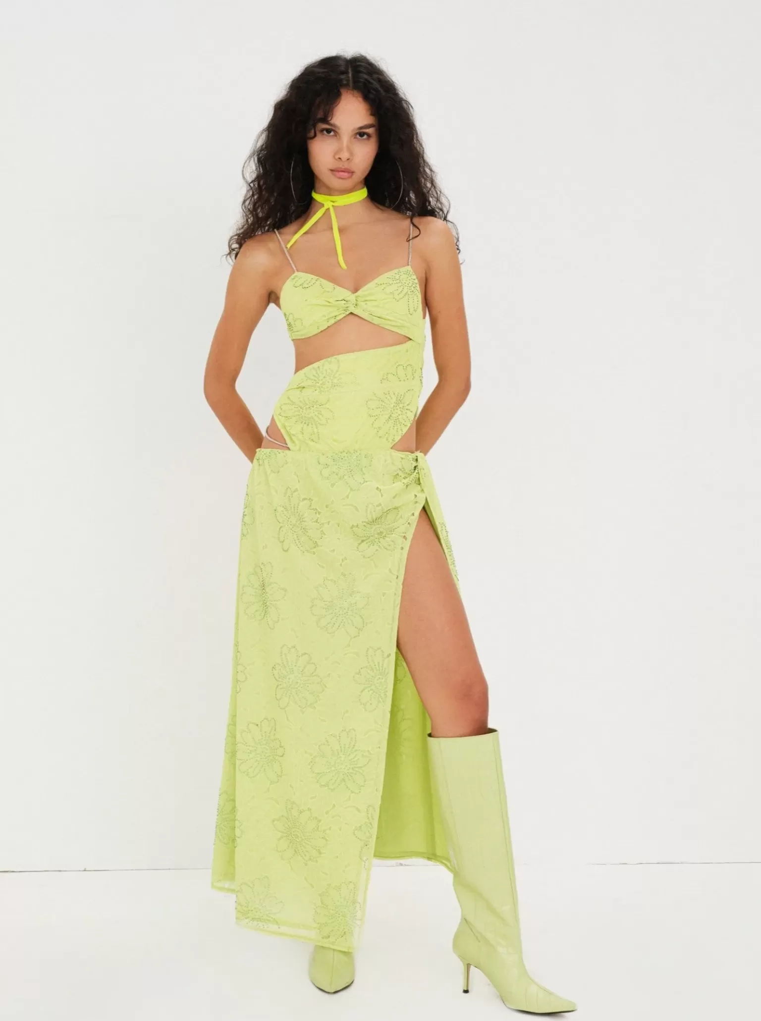 Online For Love & Lemons Anna Maxi Dress Green