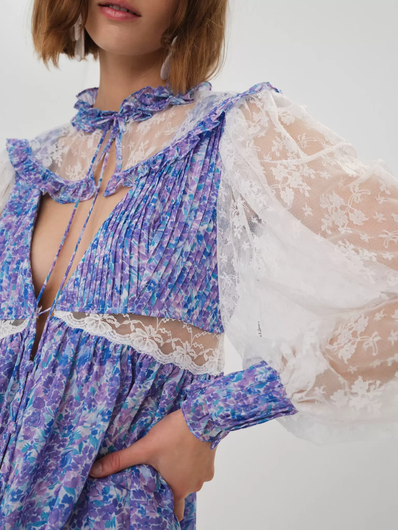 Sale For Love & Lemons April Mini Dress Purple