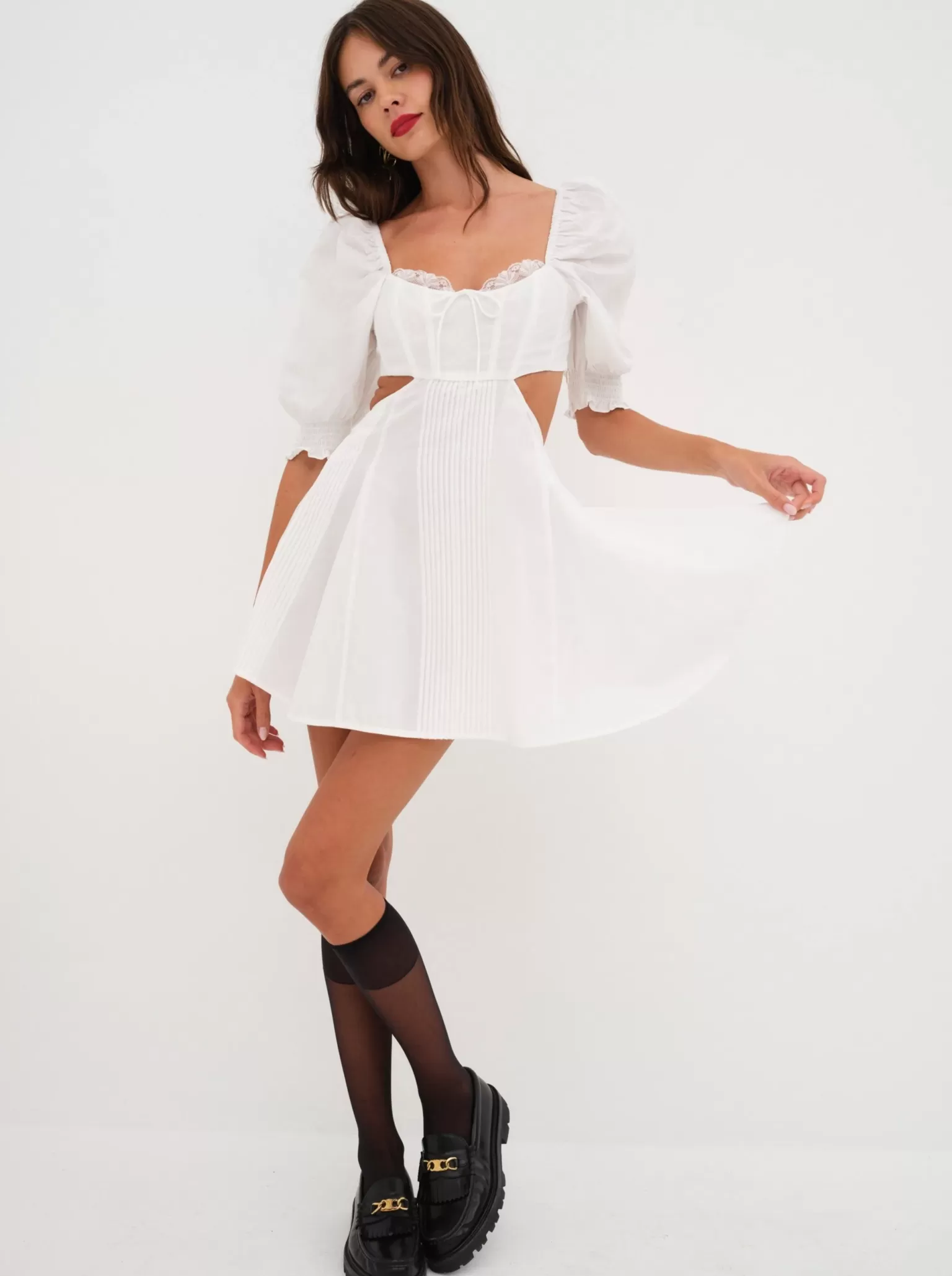 Discount For Love & Lemons Arya Mini Dress White