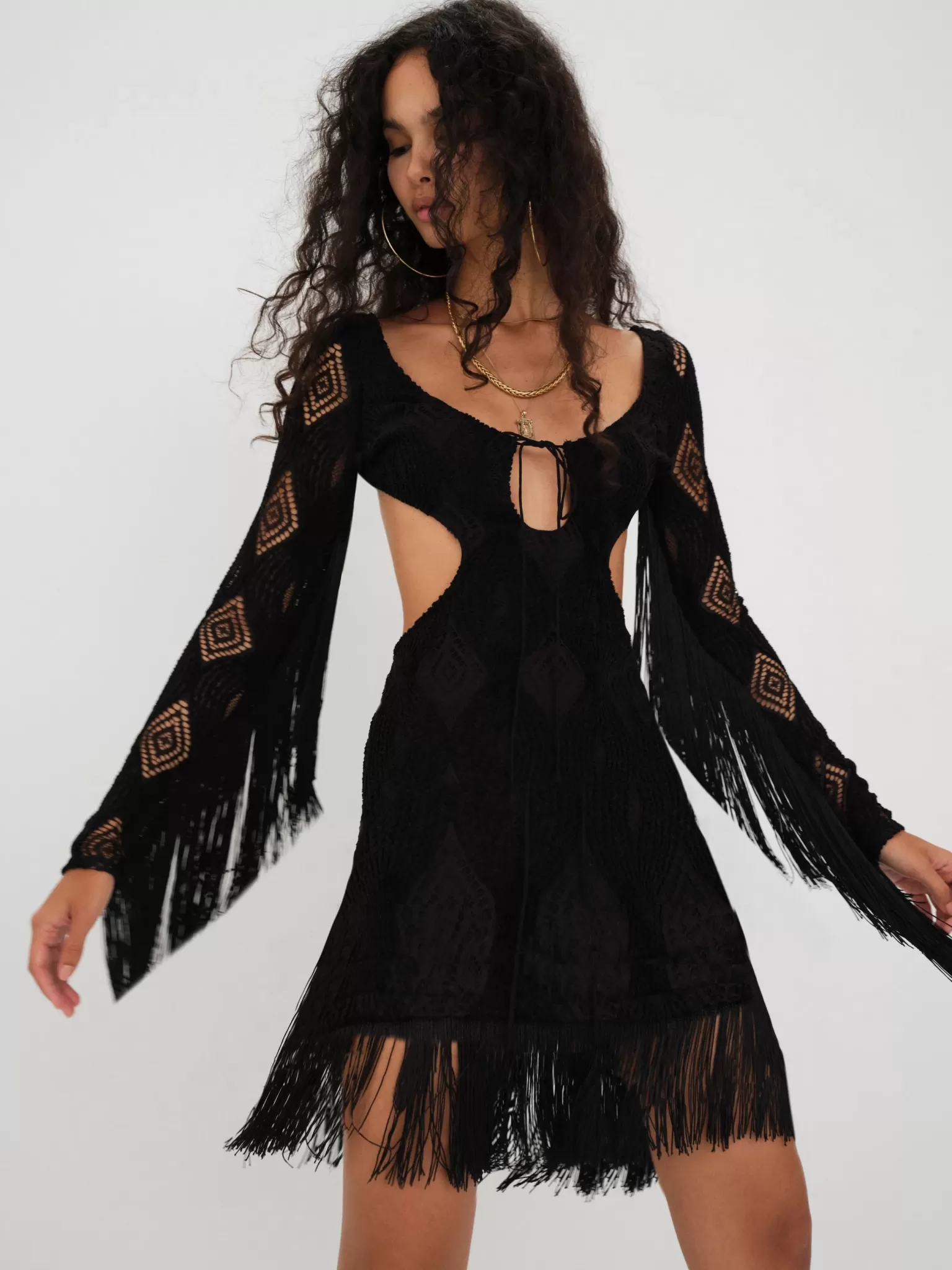 Fashion For Love & Lemons Aubrey Mini Dress Black