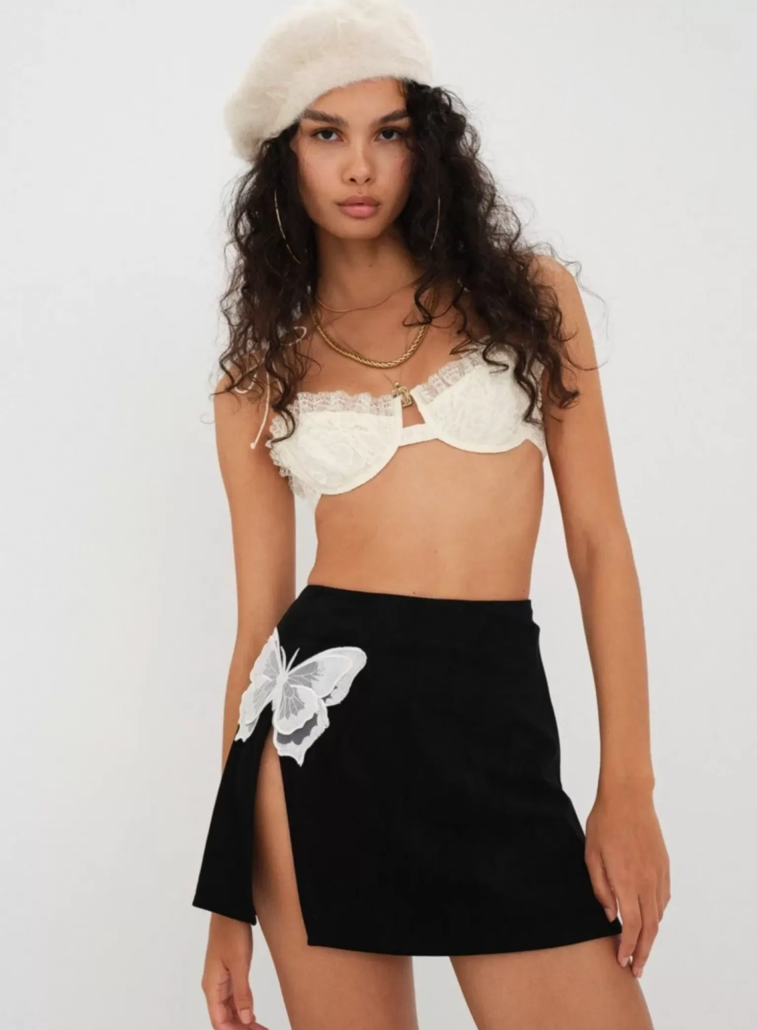 Outlet For Love & Lemons Auden Mini Skirt Black