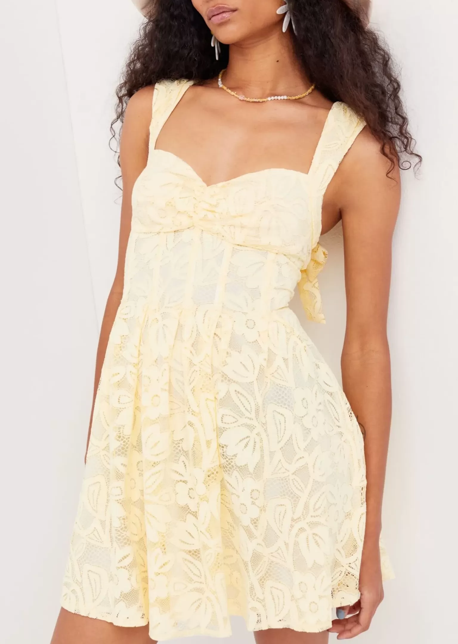 Shop For Love & Lemons August Mini Dress Yellow