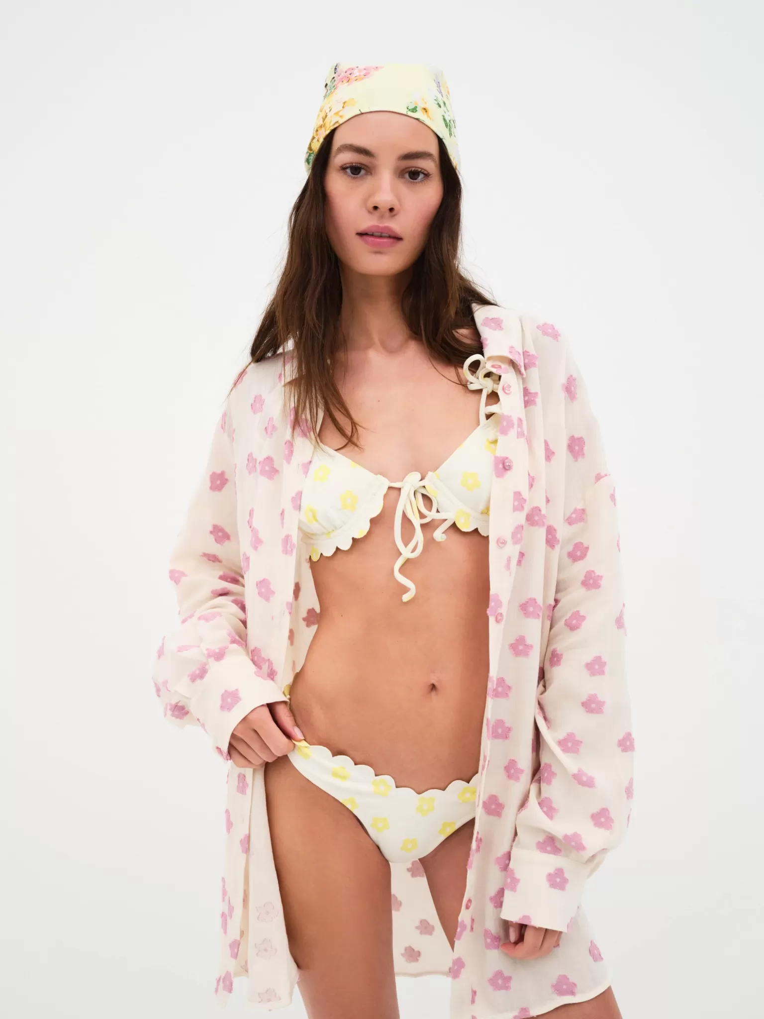 Sale For Love & Lemons Bay Oversized Shirt Pink