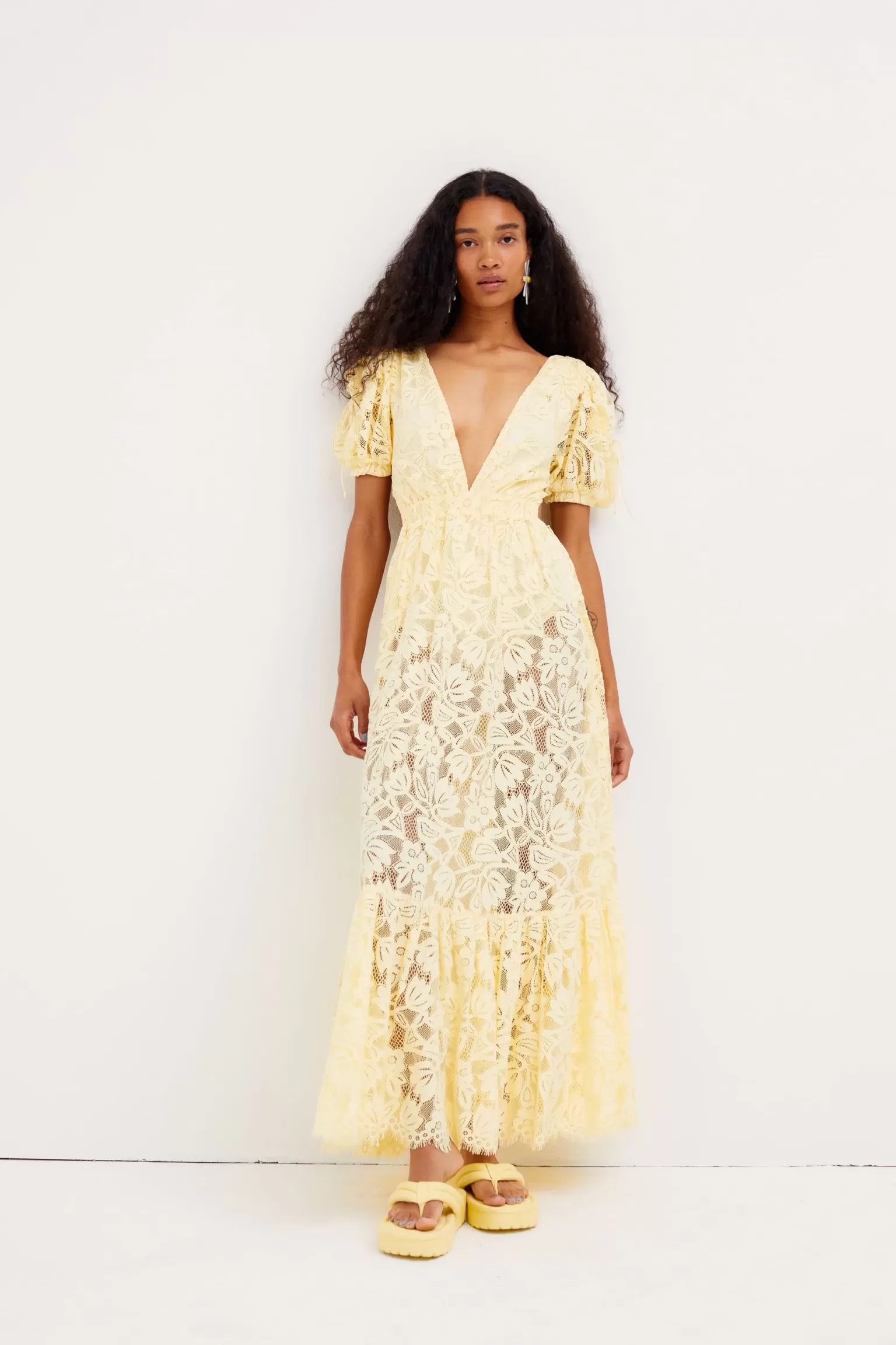 Best Sale For Love & Lemons Bea Maxi Dress Yellow