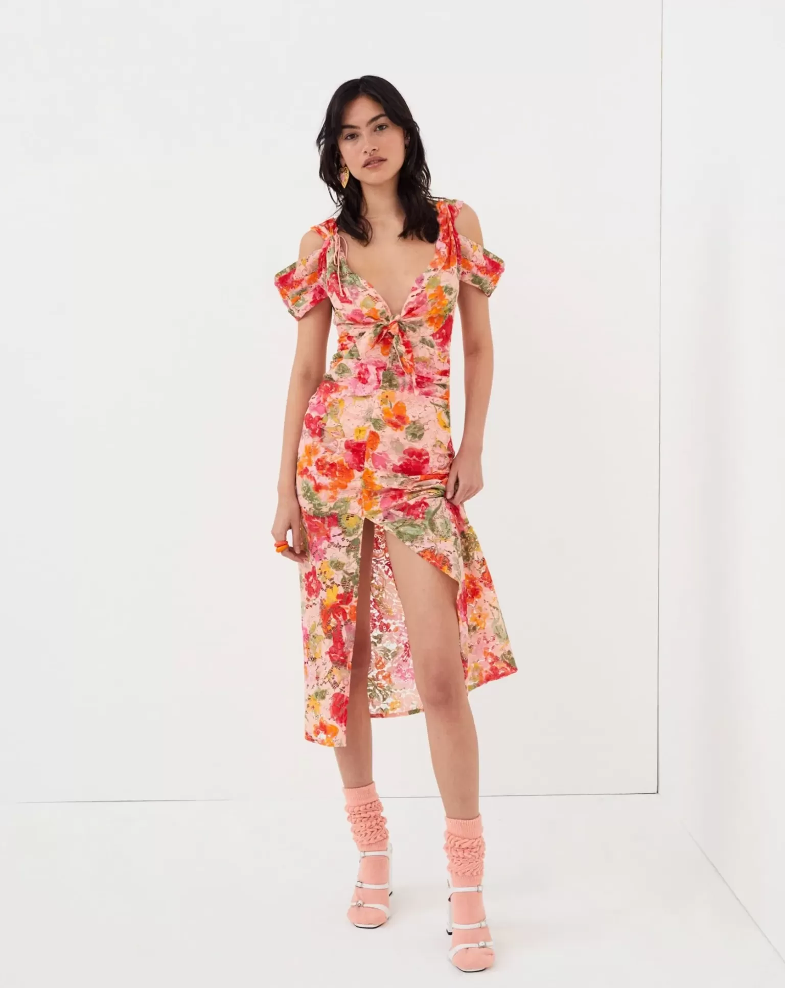 Hot For Love & Lemons Beth Midi Dress Pink