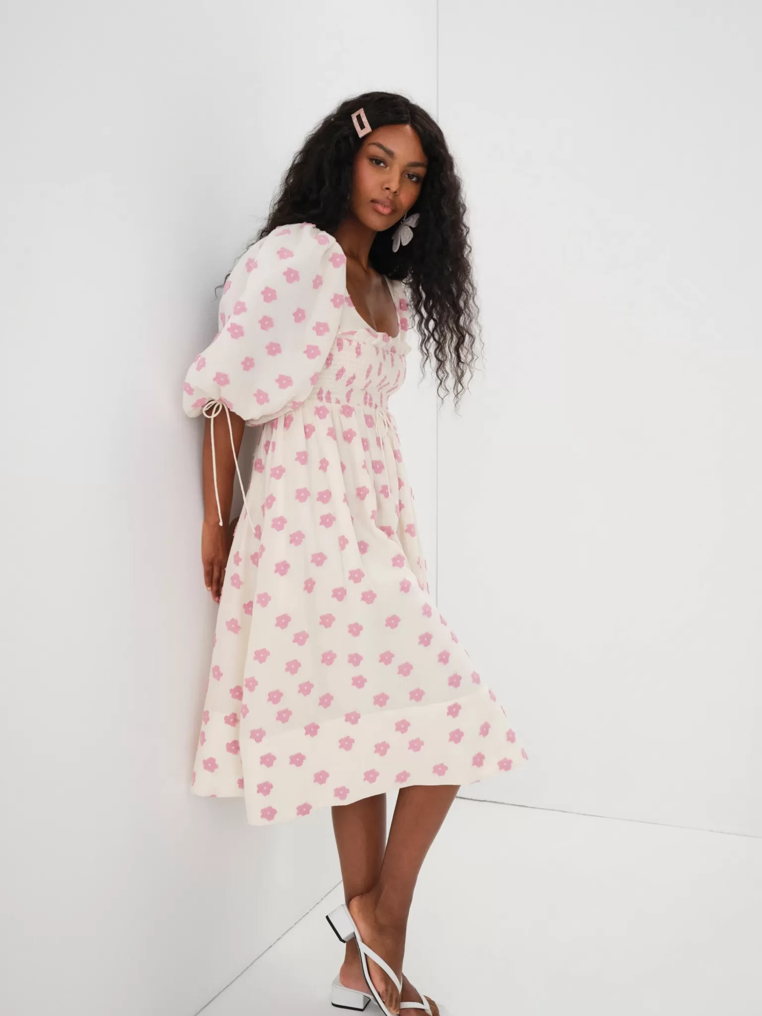 Sale For Love & Lemons Blakely Midi Dress Pink