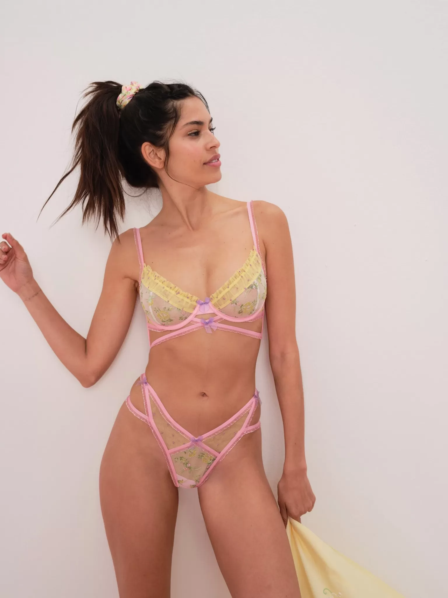 Cheap For Love & Lemons Camila Strappy Underwire Bra Pink