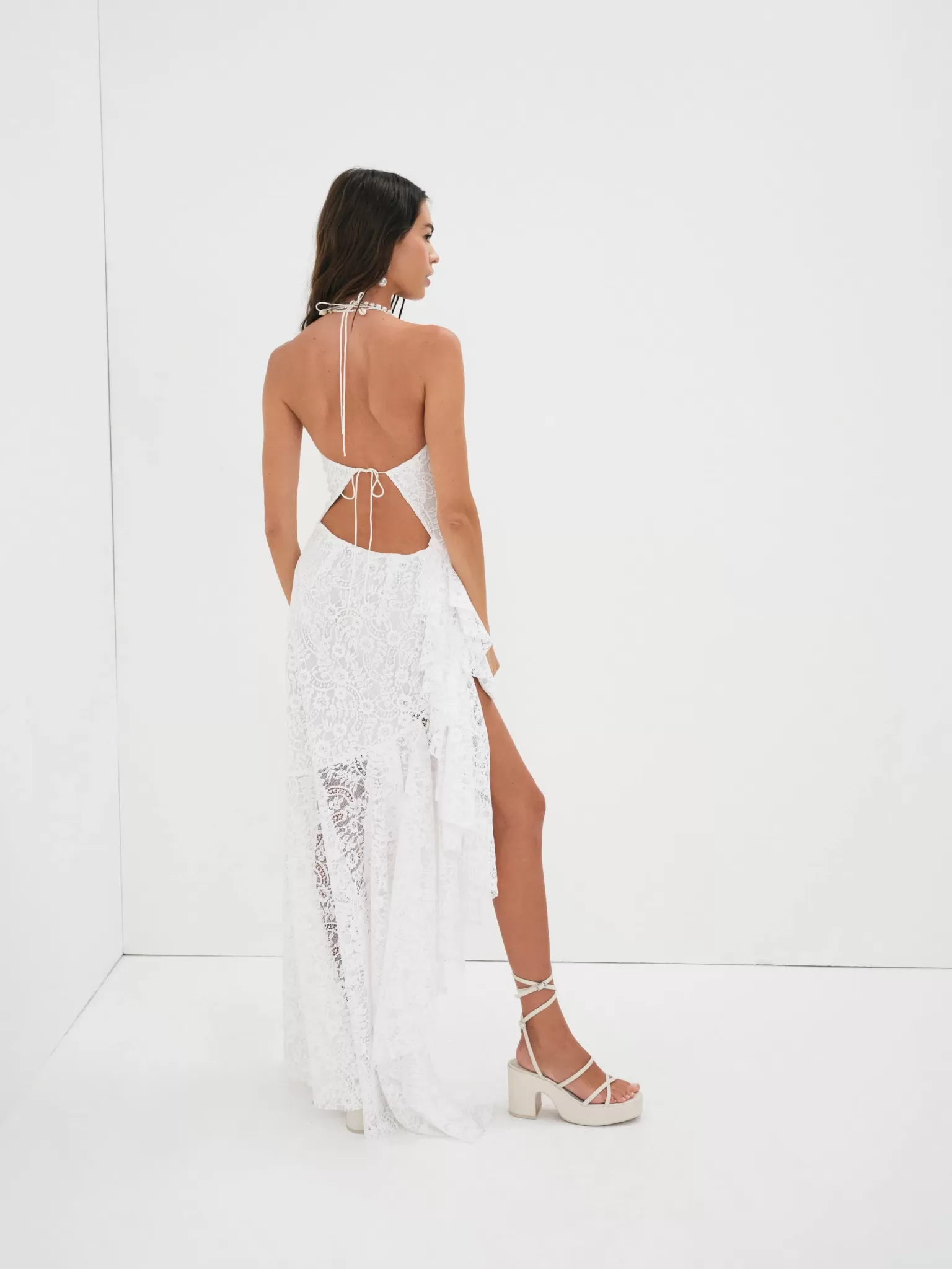 New For Love & Lemons Carmela Maxi Dress White