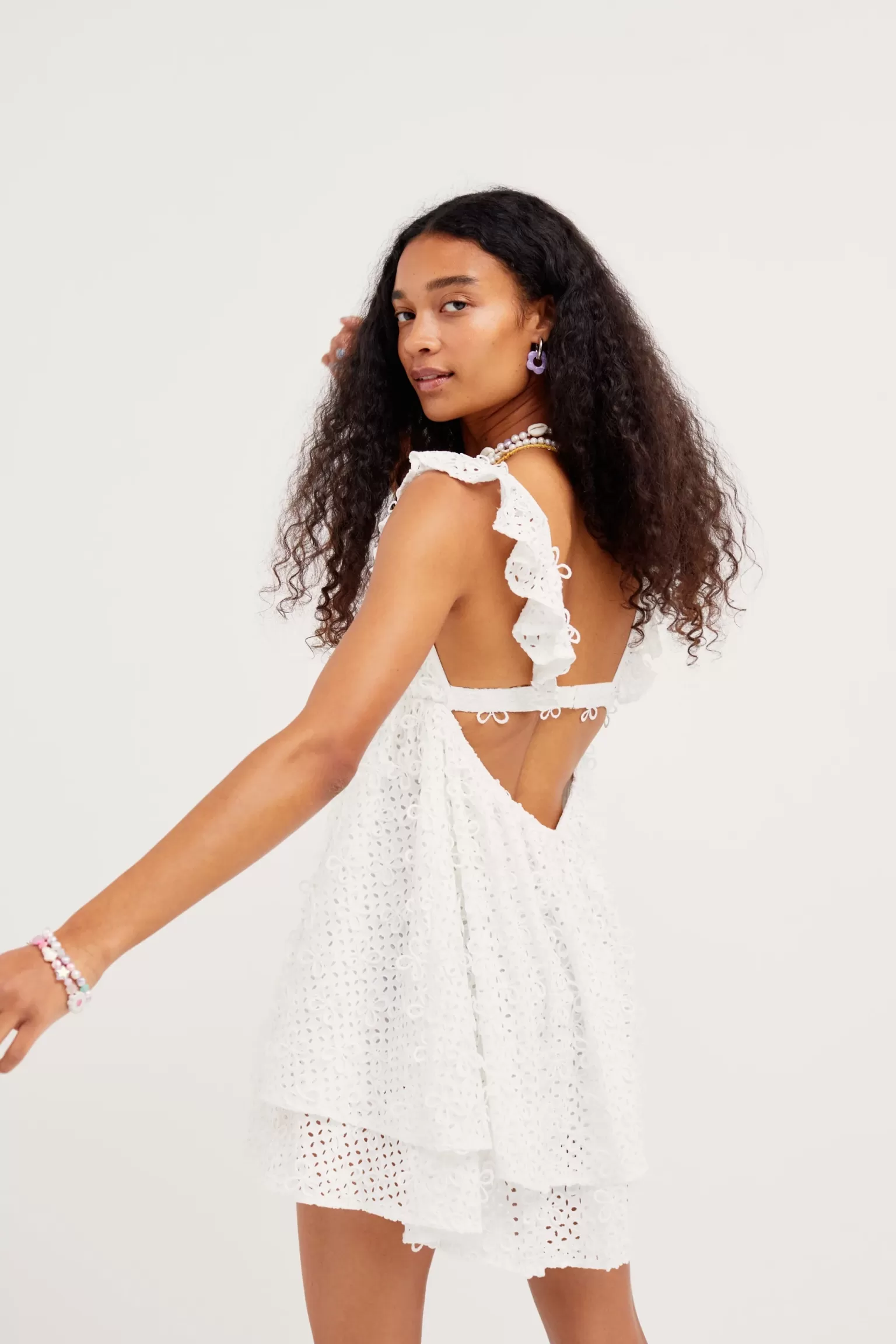 Store For Love & Lemons Cassie Mini Dress White