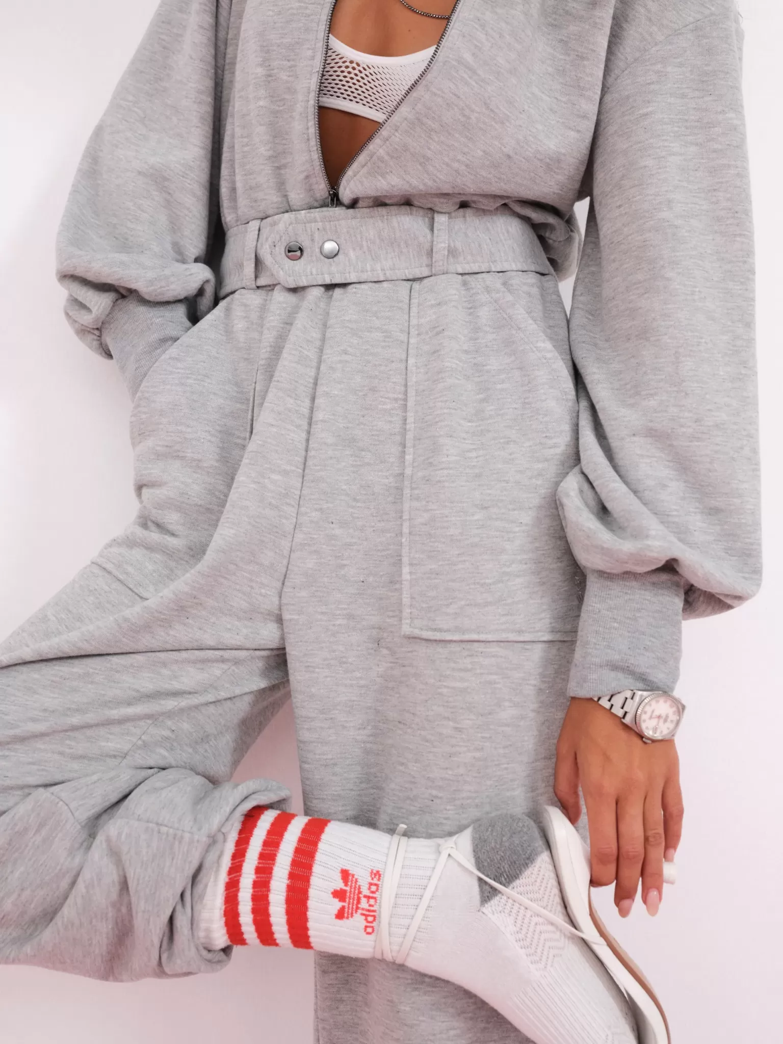 Outlet For Love & Lemons Cinched Jumpsuit Grey