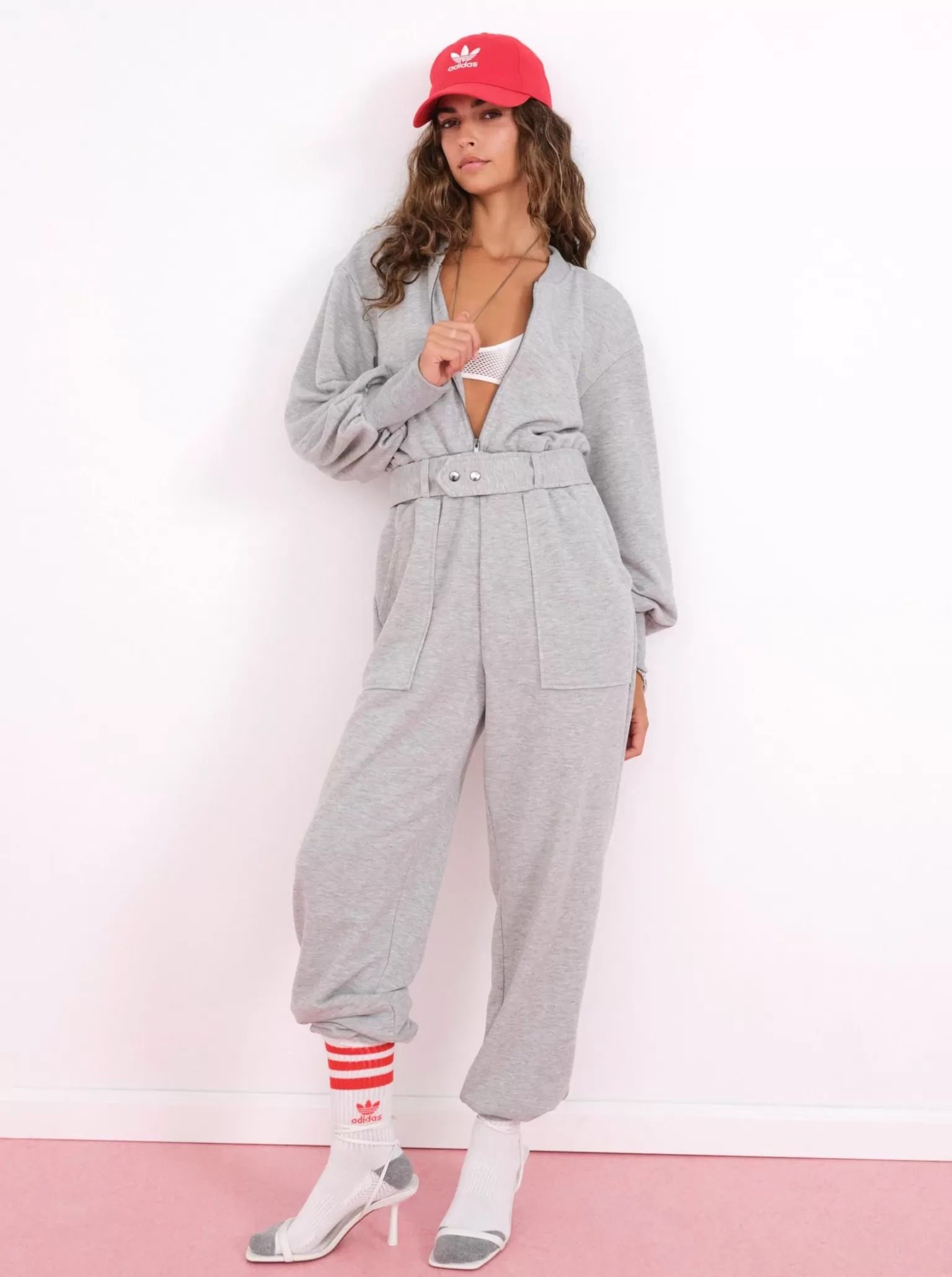 Outlet For Love & Lemons Cinched Jumpsuit Grey