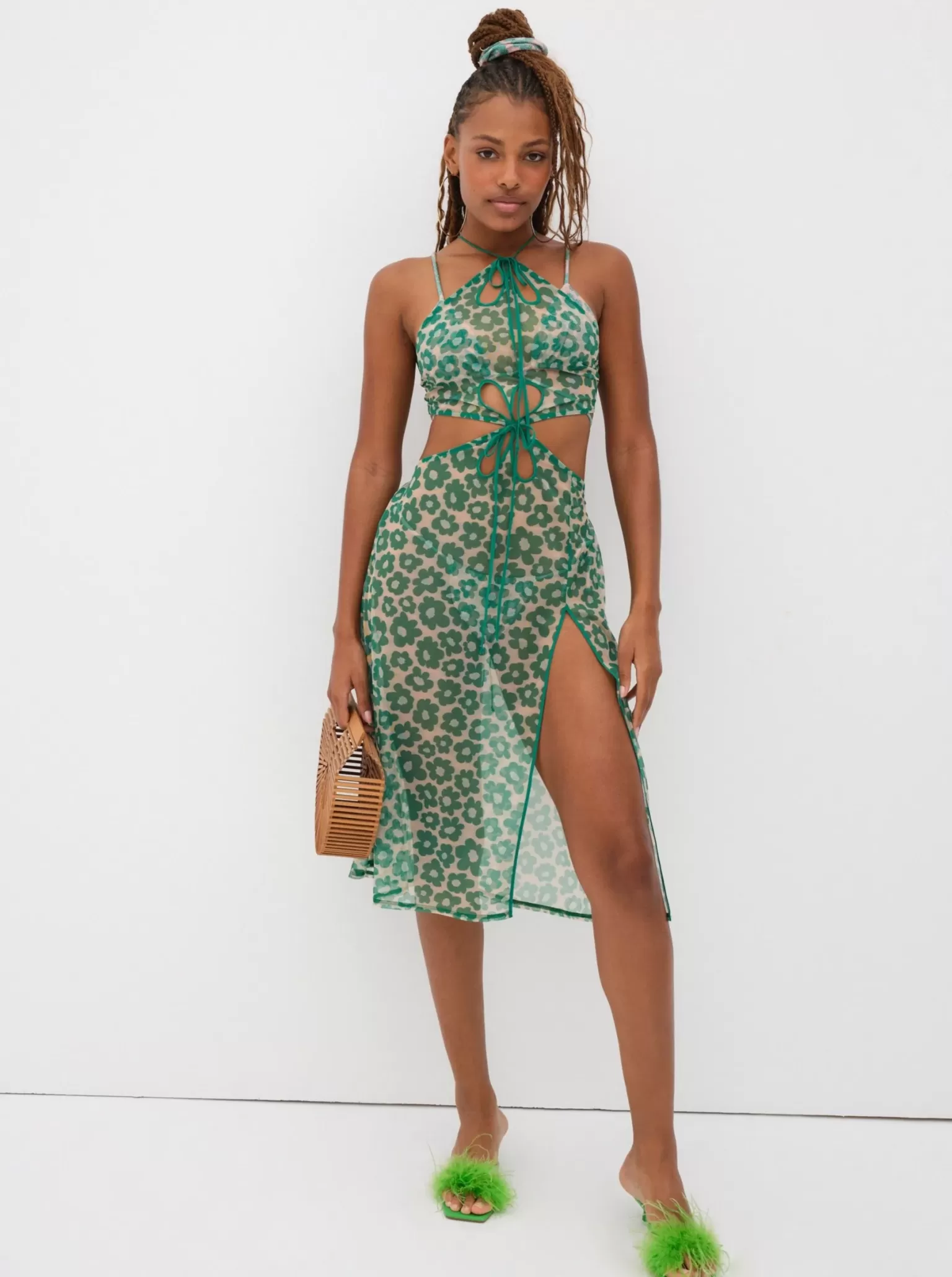 Outlet For Love & Lemons Claudia Midi Coverup Green