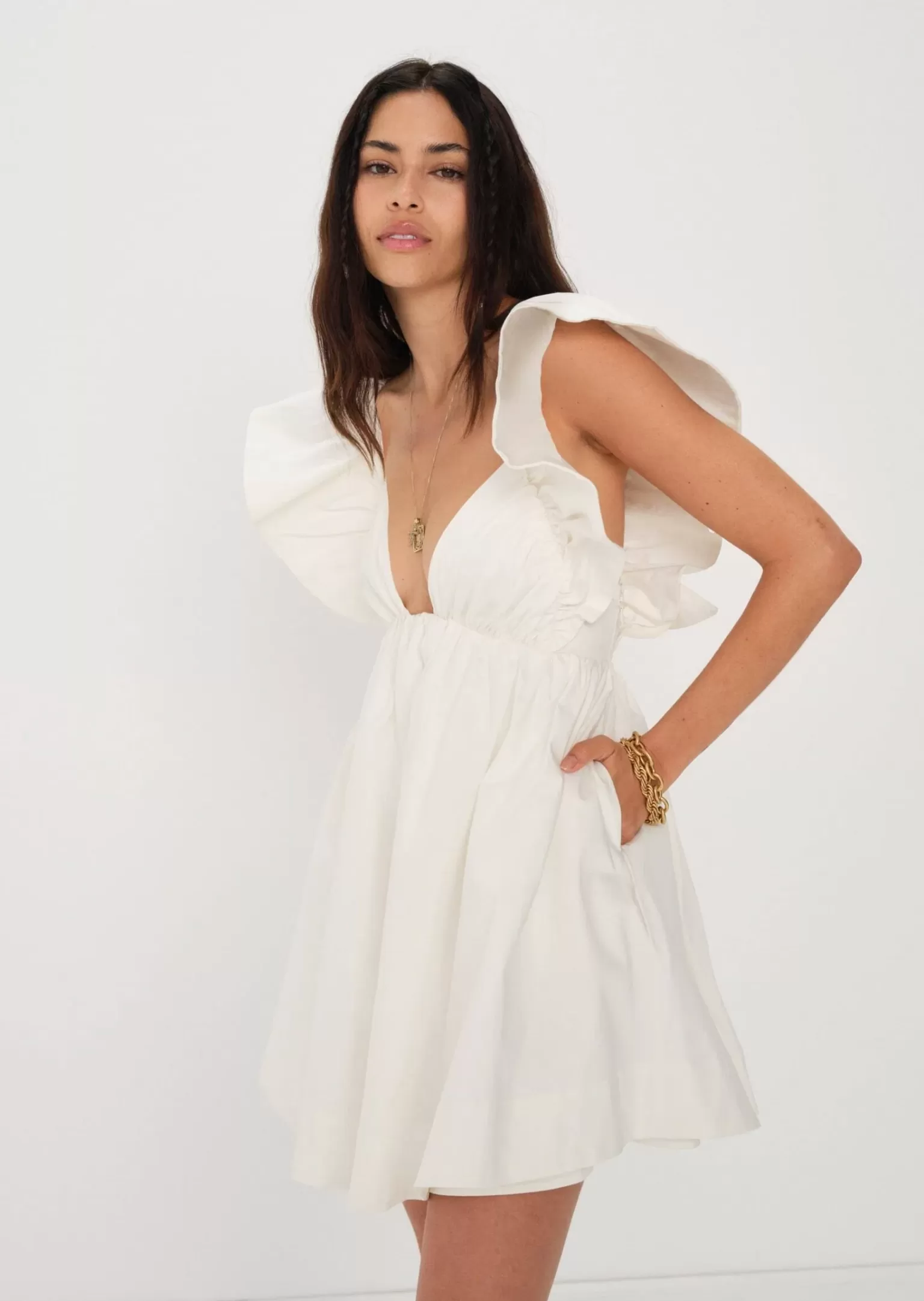 Flash Sale For Love & Lemons Clementine Mini Dress White