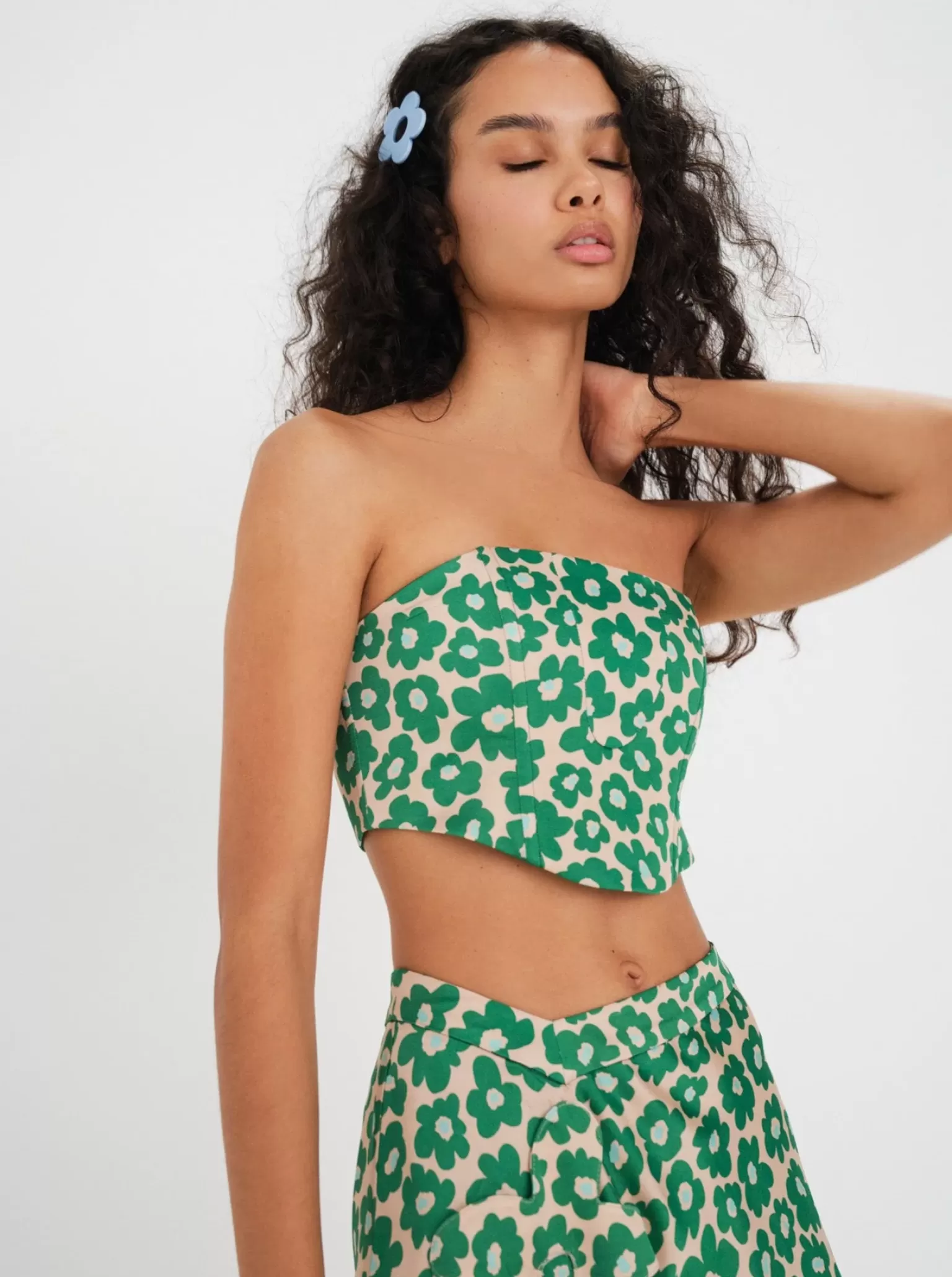 Sale For Love & Lemons Cooper Crop Top Green