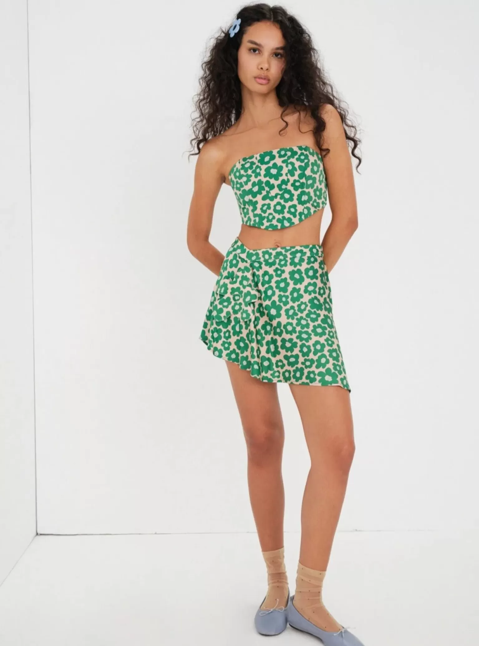 Sale For Love & Lemons Cooper Crop Top Green