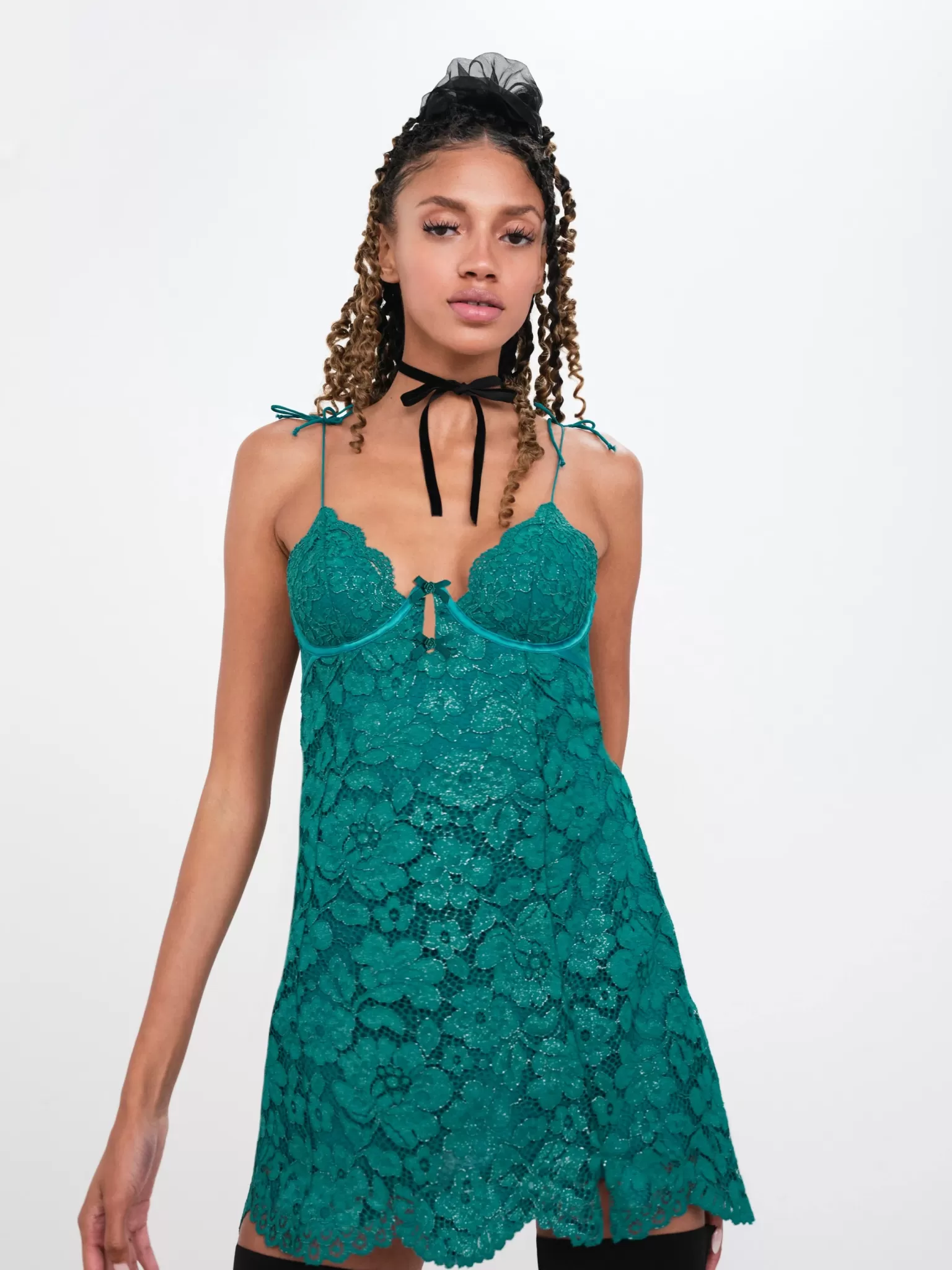 Online For Love & Lemons Creamsicle Lace Slip Dress Green