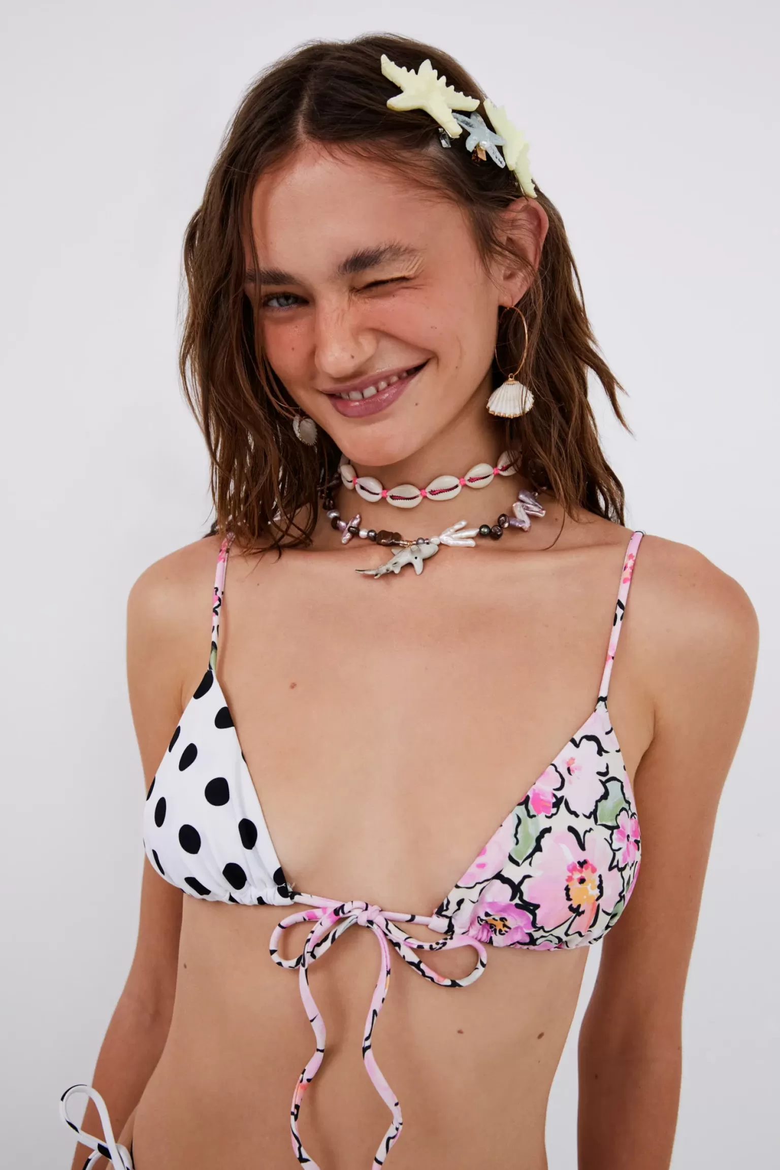 Clearance For Love & Lemons Cydney String Bikini Top Pink