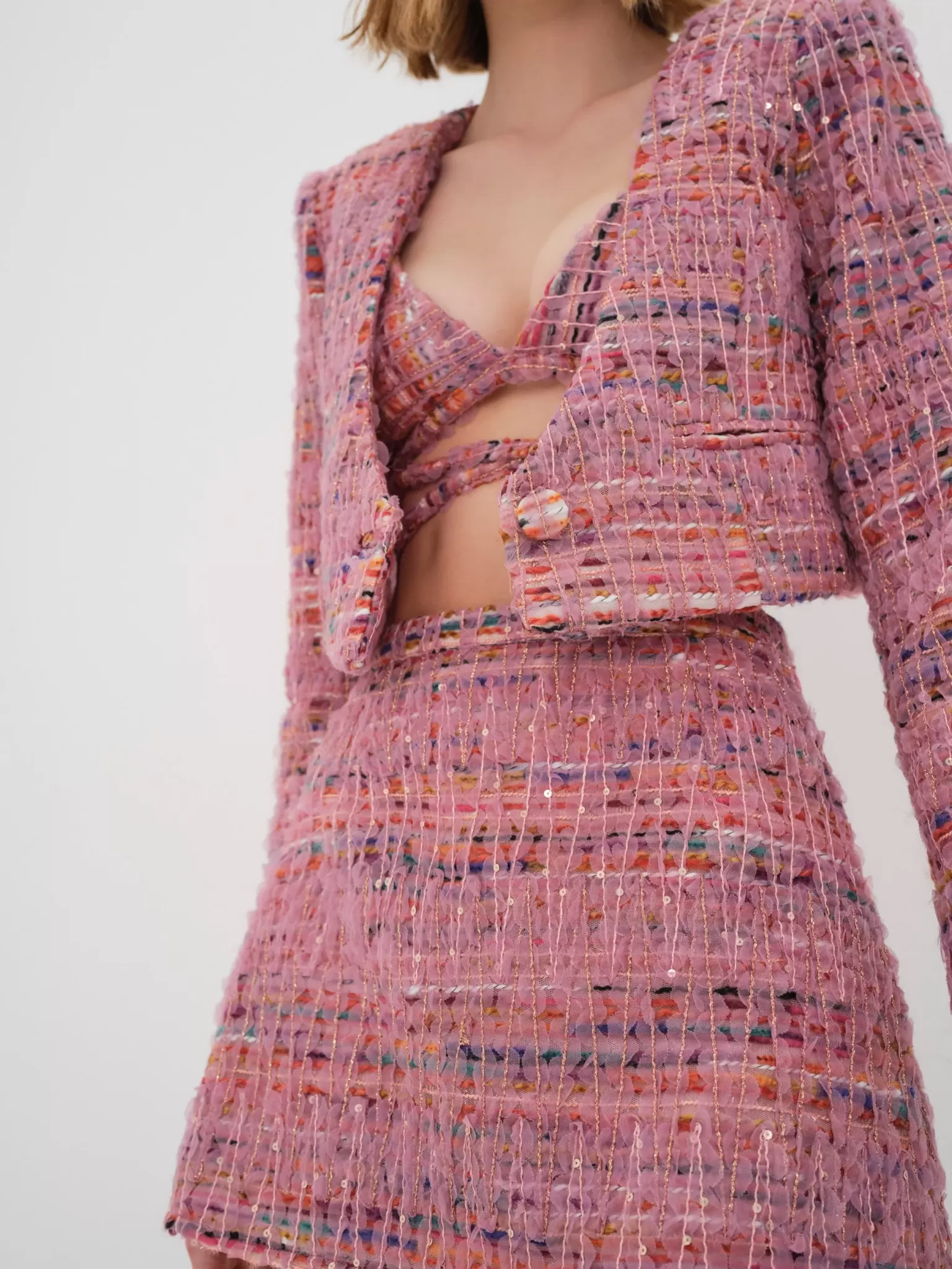 Flash Sale For Love & Lemons Dionne Cropped Blazer Pink