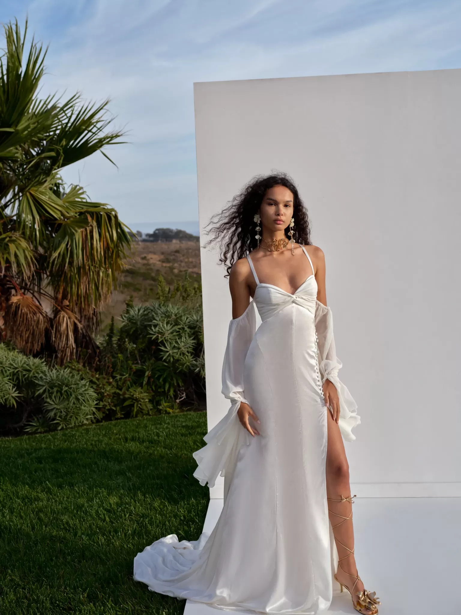 Outlet For Love & Lemons Esme Bridal Gown White