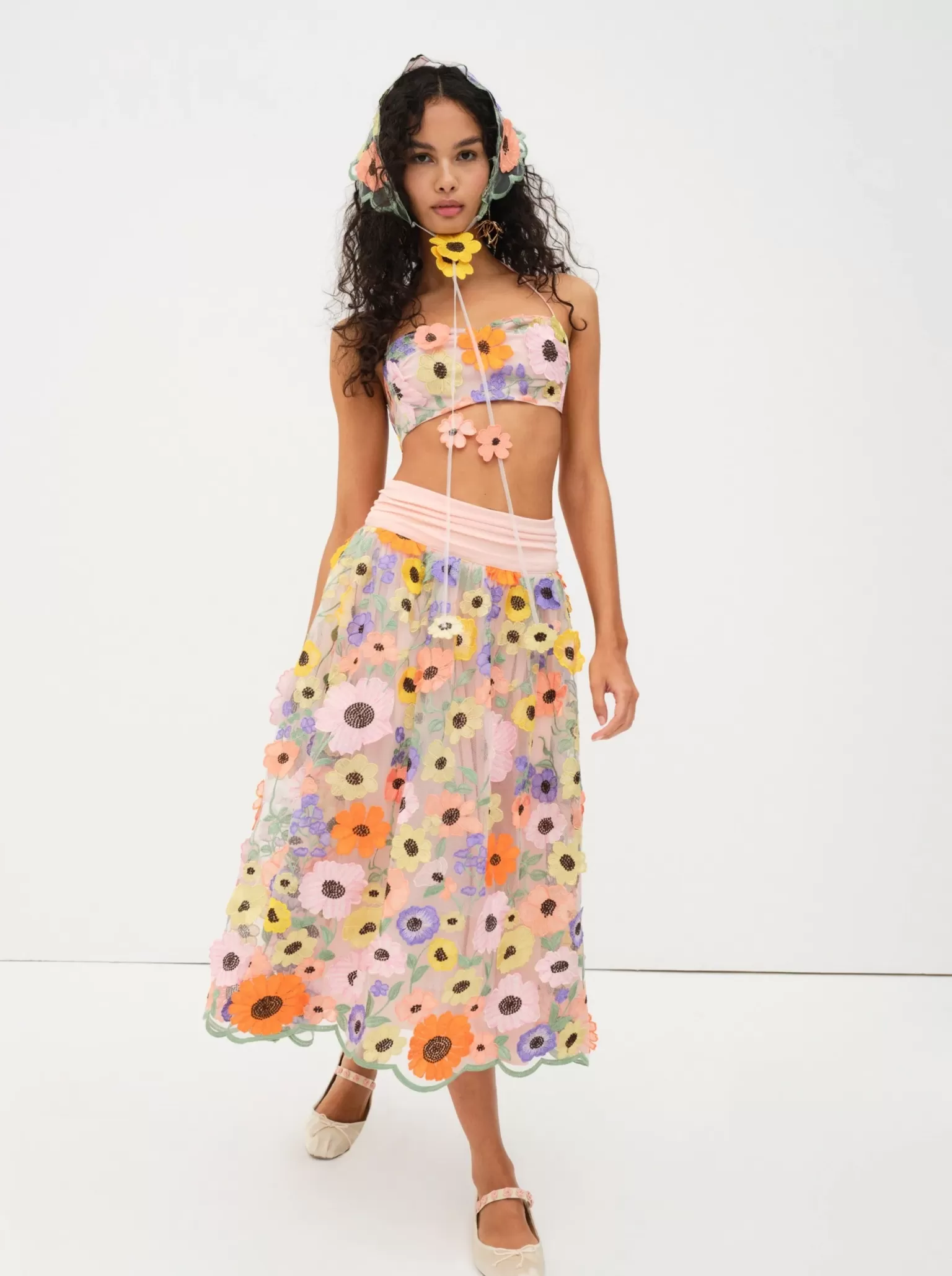 Best Sale For Love & Lemons Fiore Midi Skirt Multi