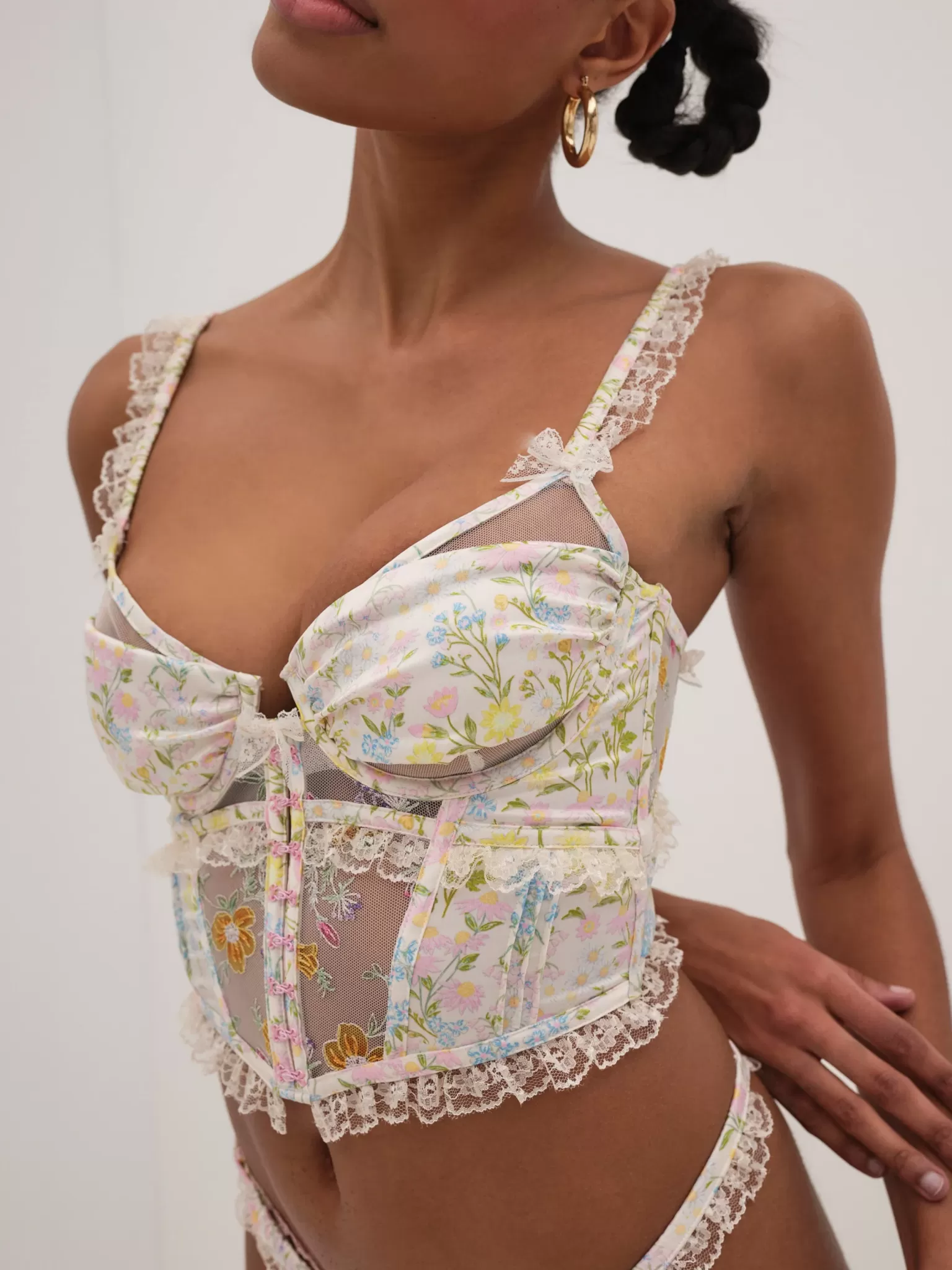 Flash Sale For Love & Lemons Glitter Garden Bustier Multi