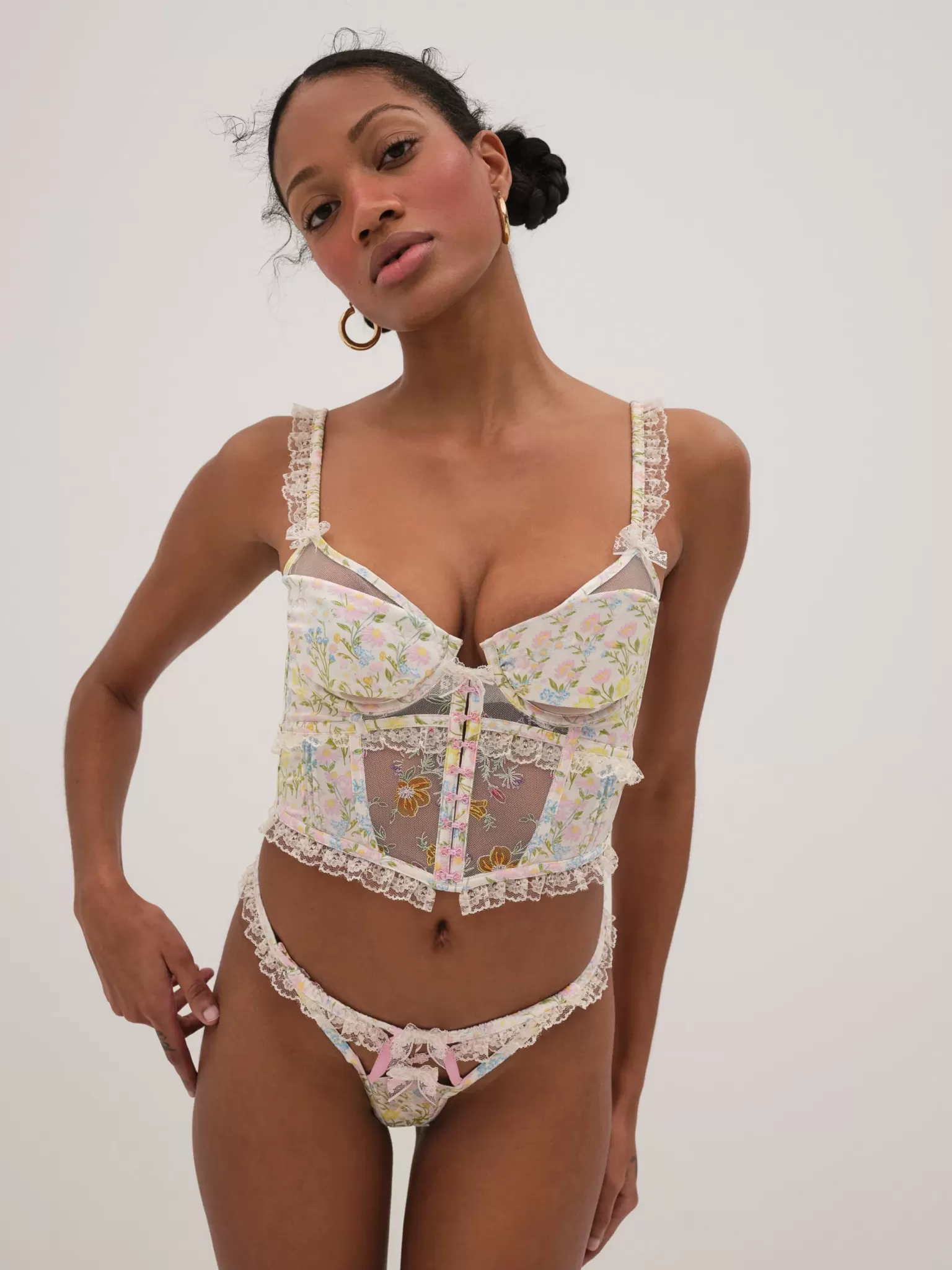 Flash Sale For Love & Lemons Glitter Garden Bustier Multi