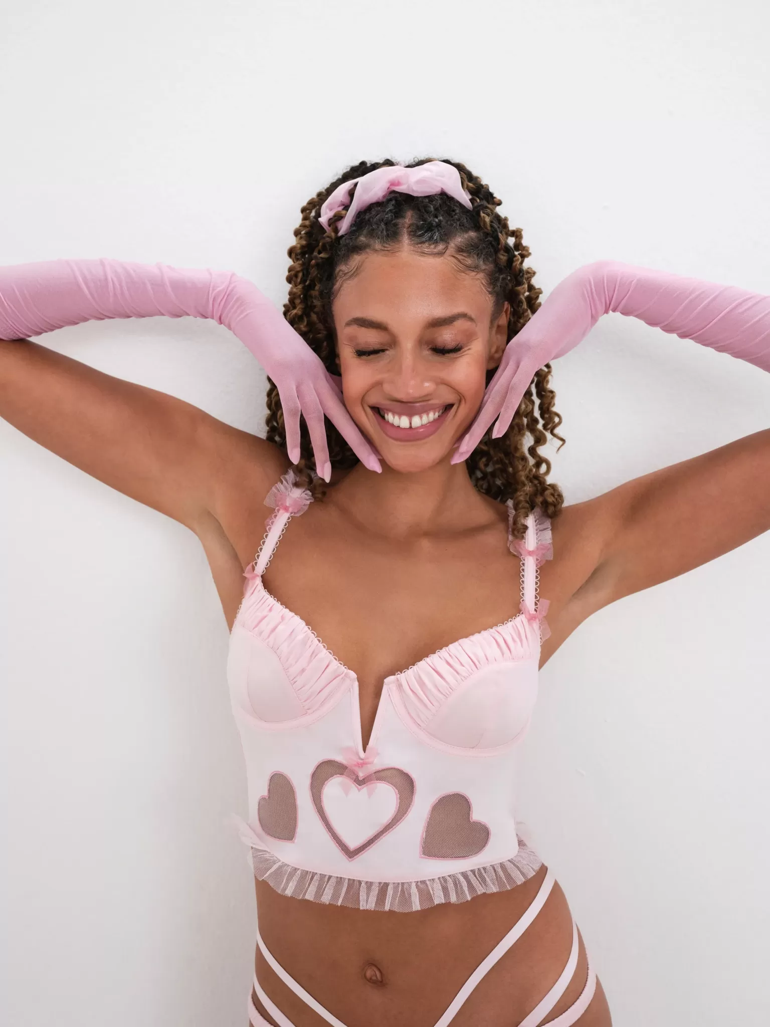 Best For Love & Lemons Heart Bustier Pink