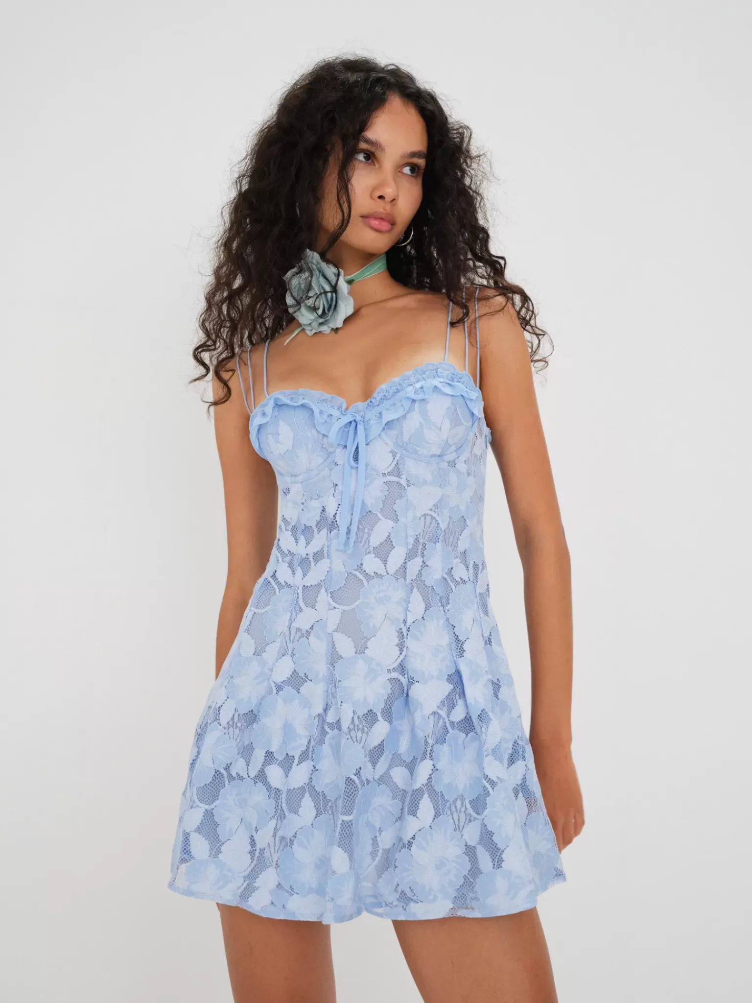 Flash Sale For Love & Lemons Kate Mini Dress Blue