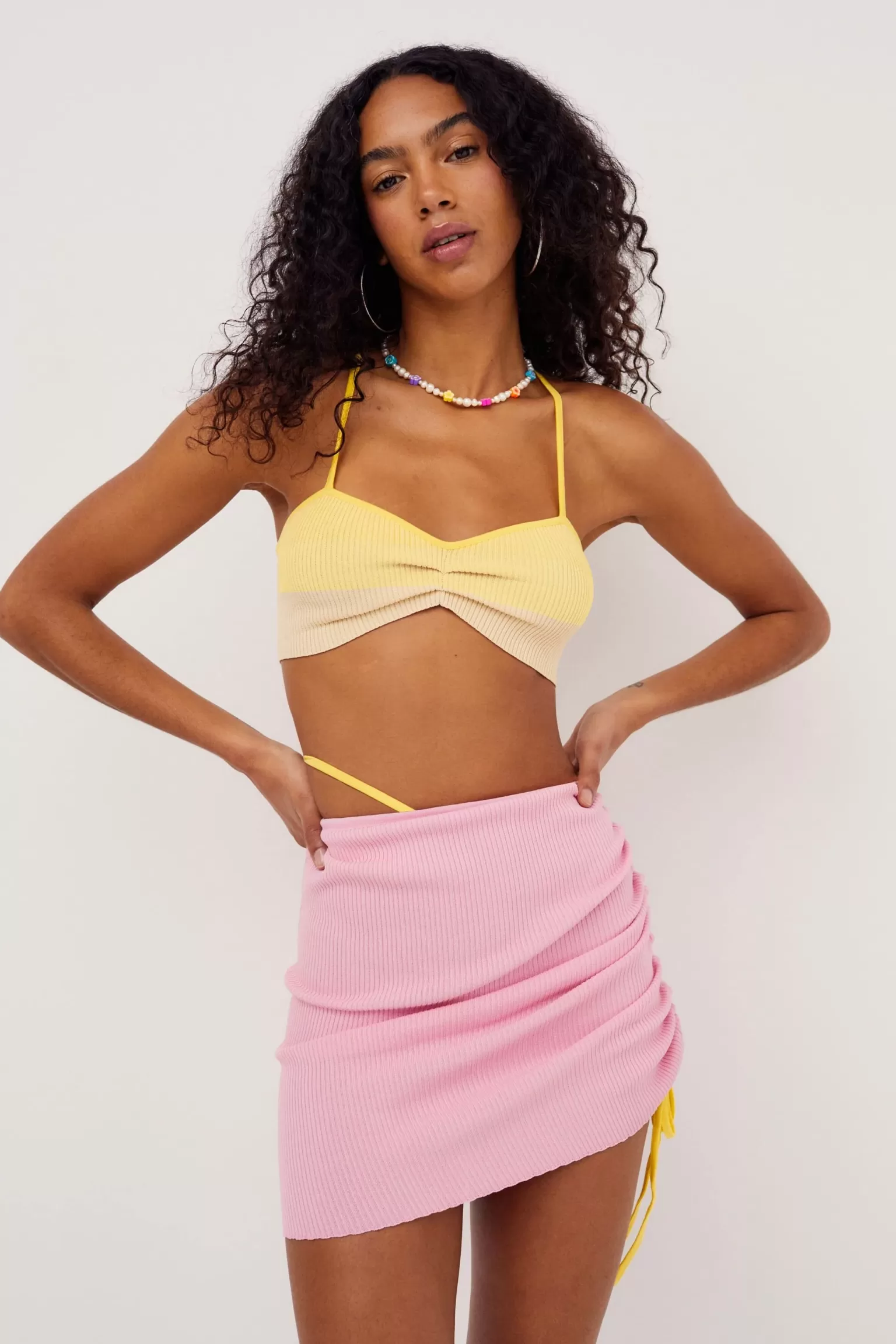 Best Sale For Love & Lemons Keisha Mini Skirt Pink