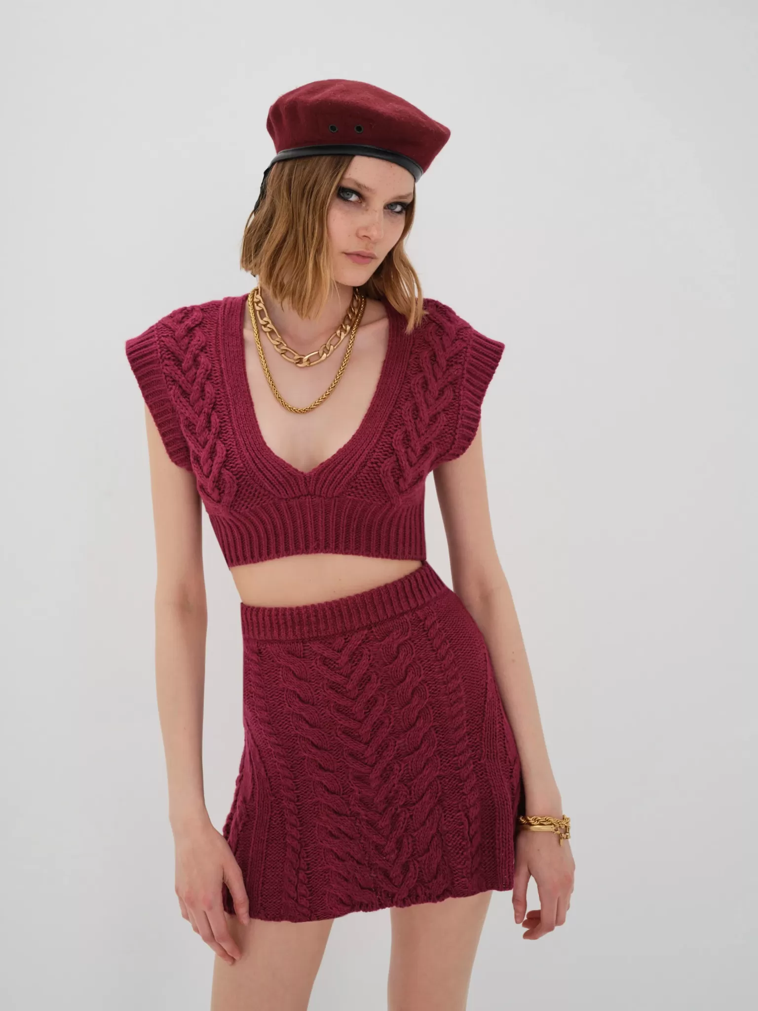 Store For Love & Lemons Layton Mini Skirt Red