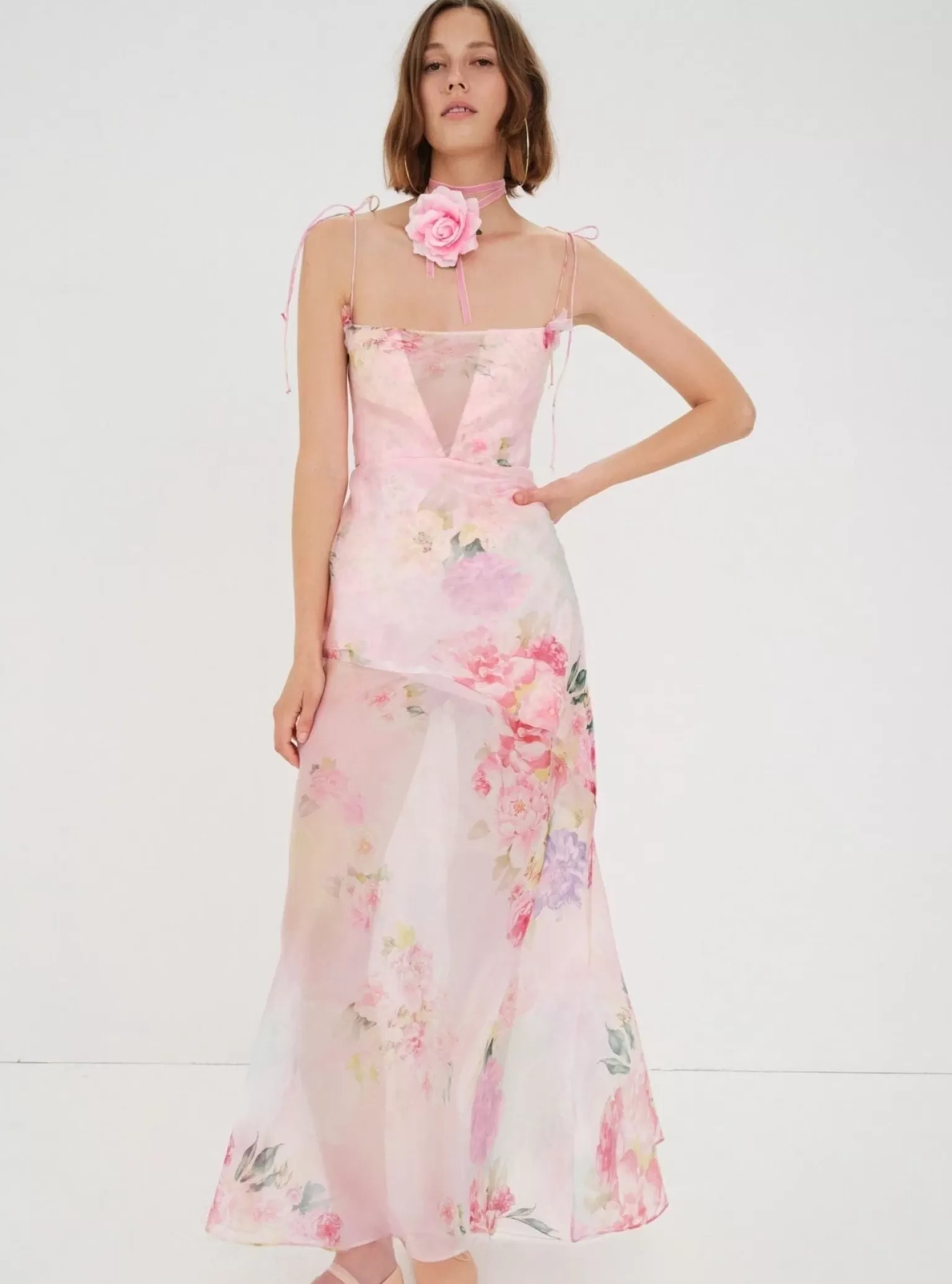 Clearance For Love & Lemons Lisa Maxi Dress Pink