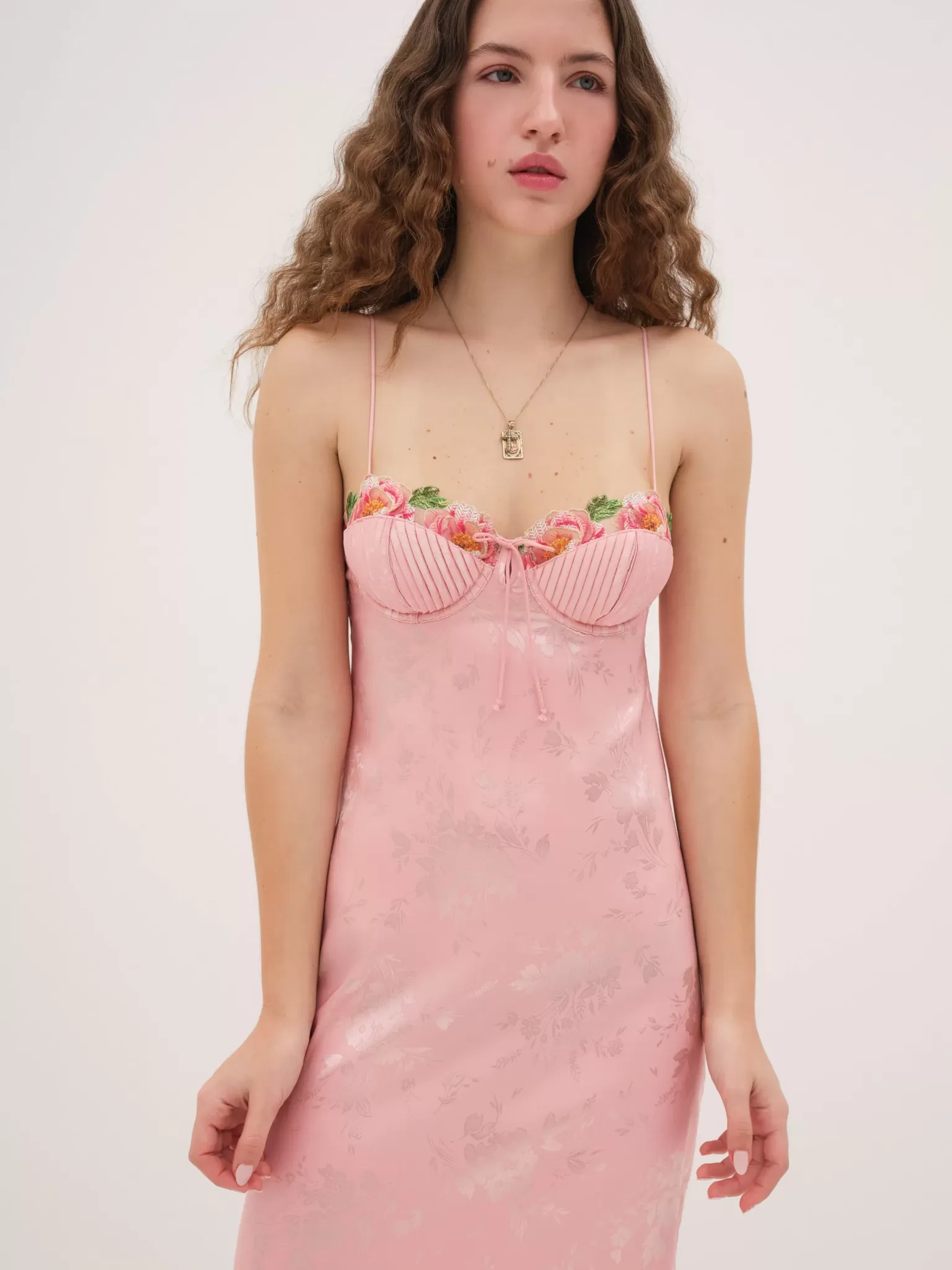 Online For Love & Lemons Lola Midi Dress Pink