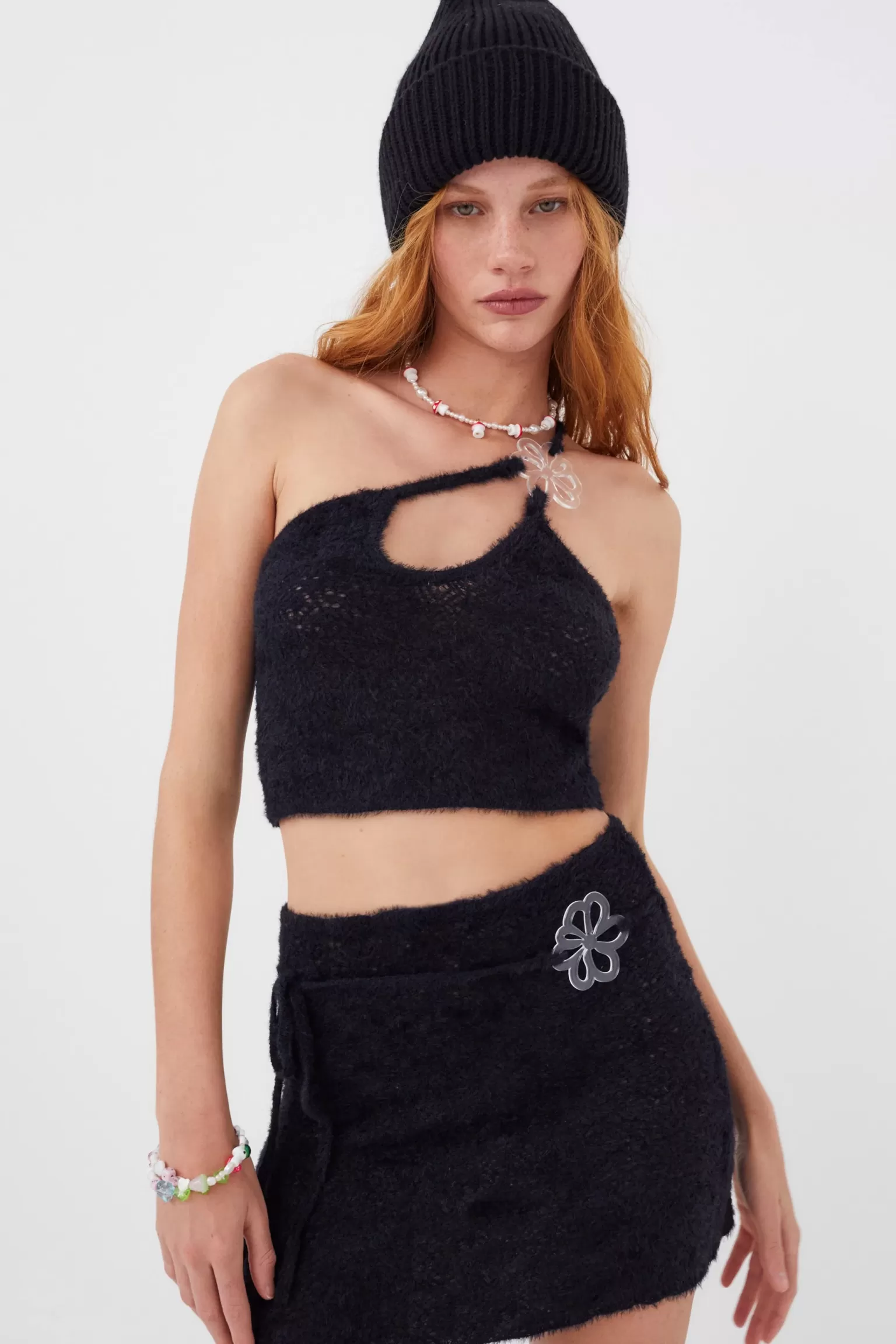 Store For Love & Lemons Luisa Mini Skirt Black