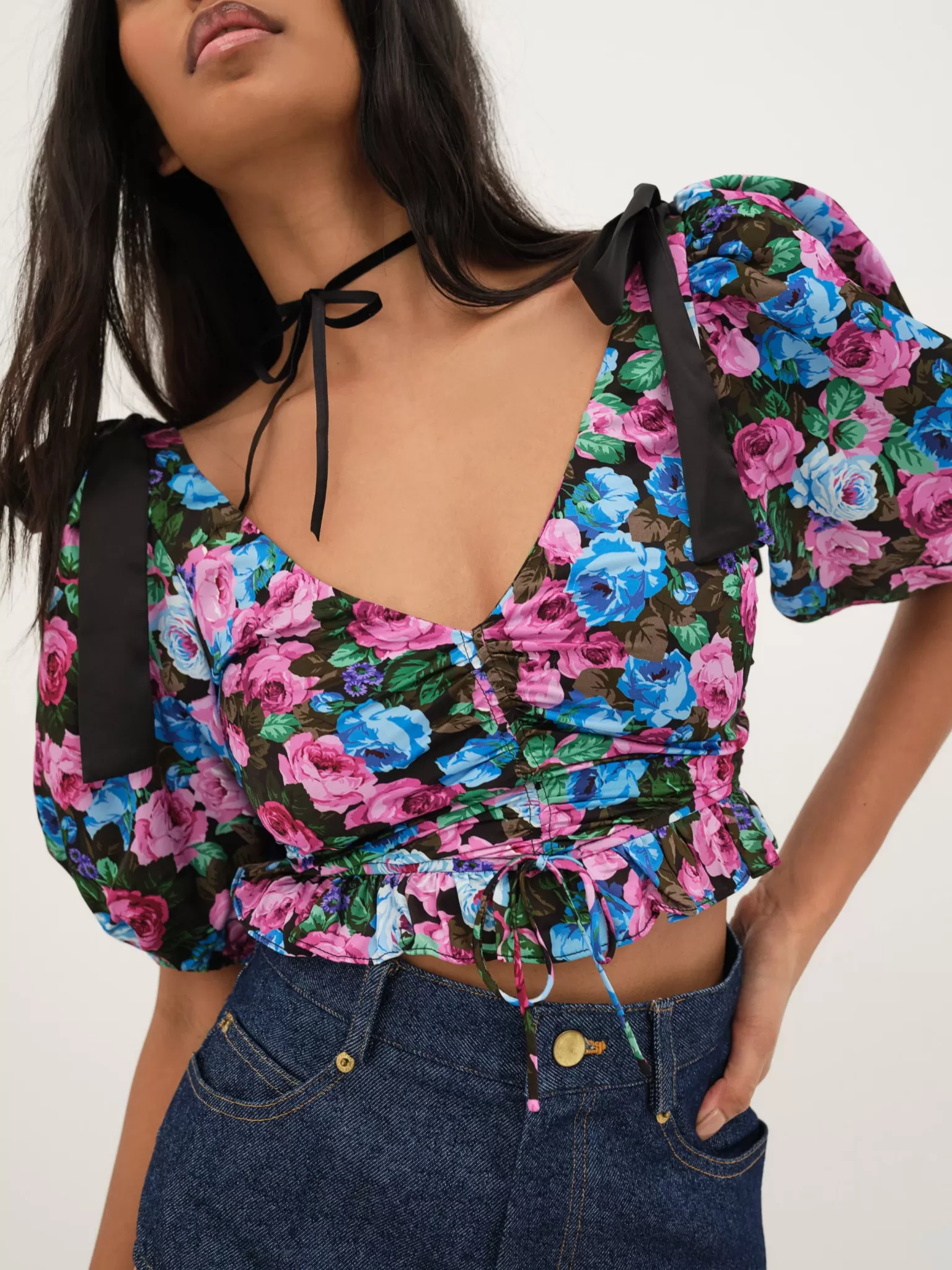 Outlet For Love & Lemons Maggie Top Blue