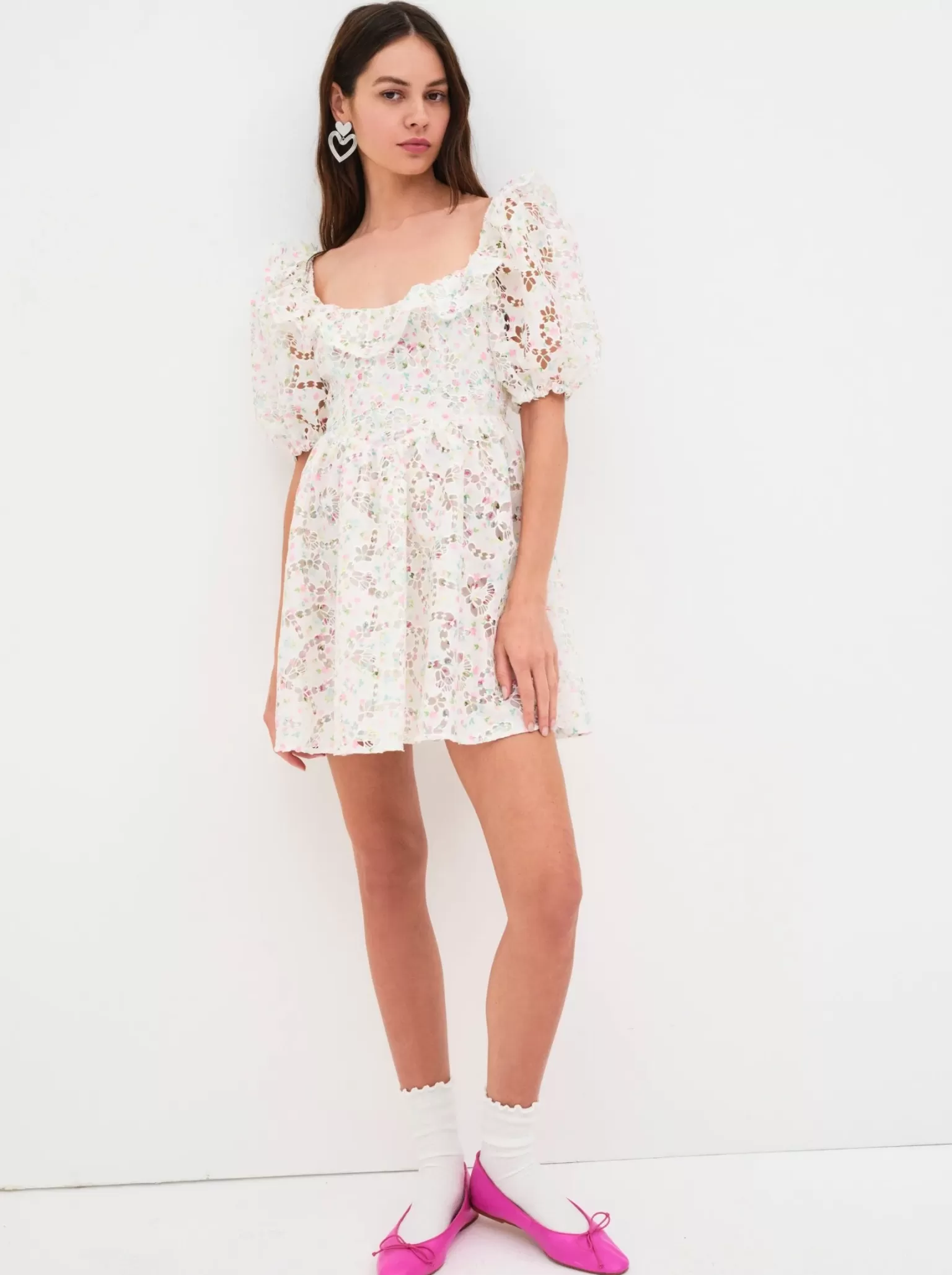 Fashion For Love & Lemons Magnolia Mini Dress White