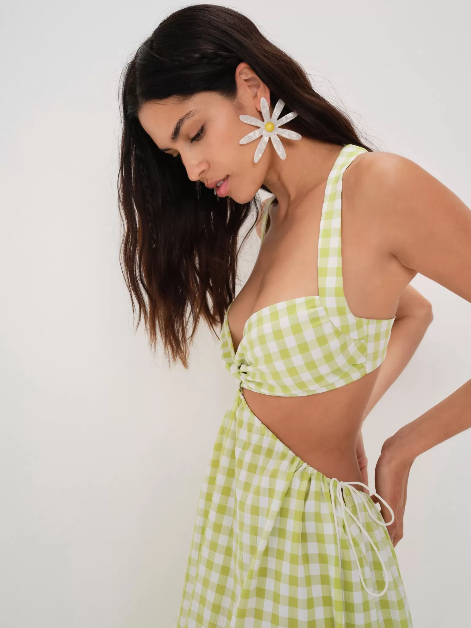 Sale For Love & Lemons Maureen Midi Dress Green