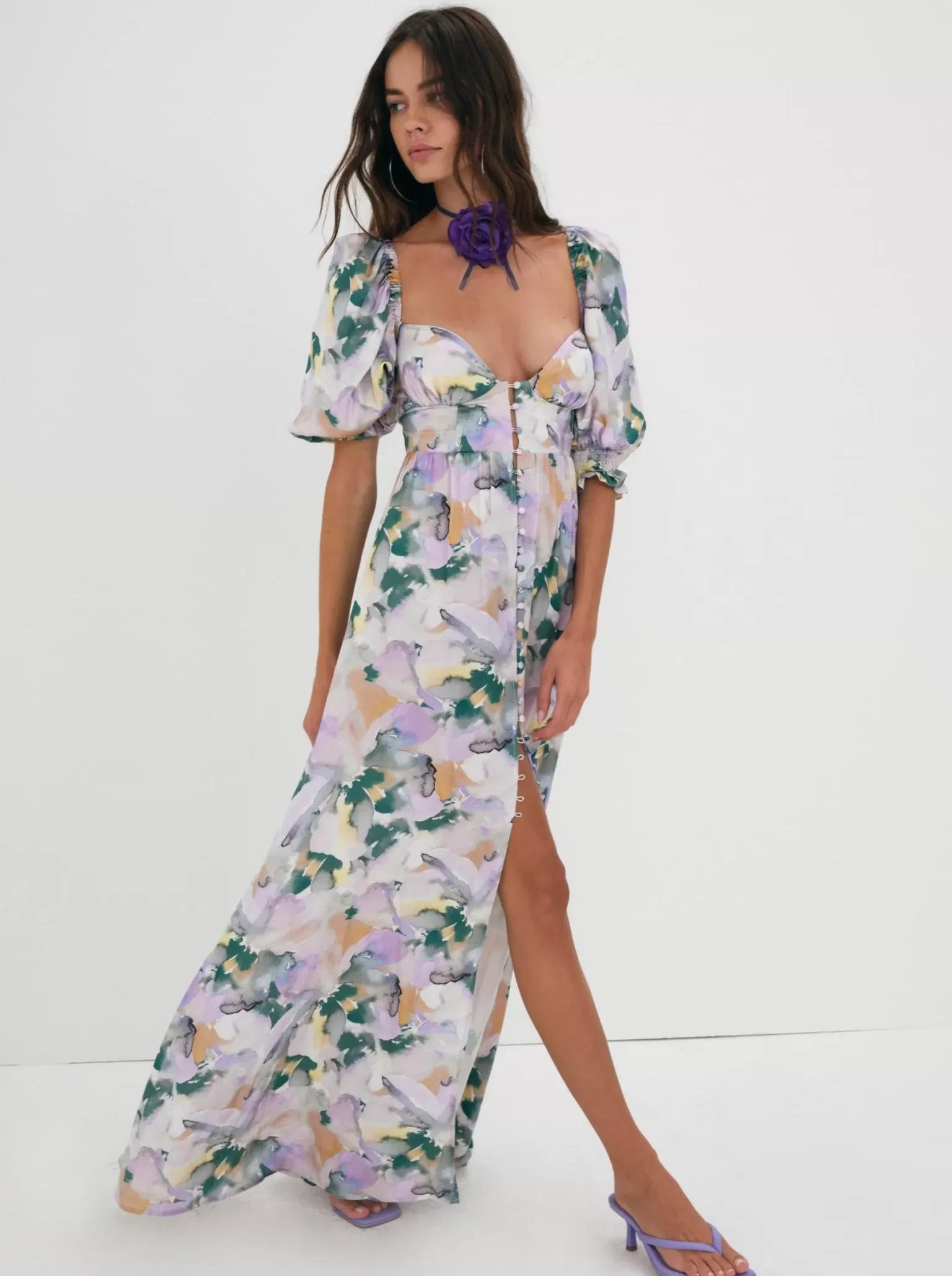 Flash Sale For Love & Lemons Megan Maxi Dress Purple