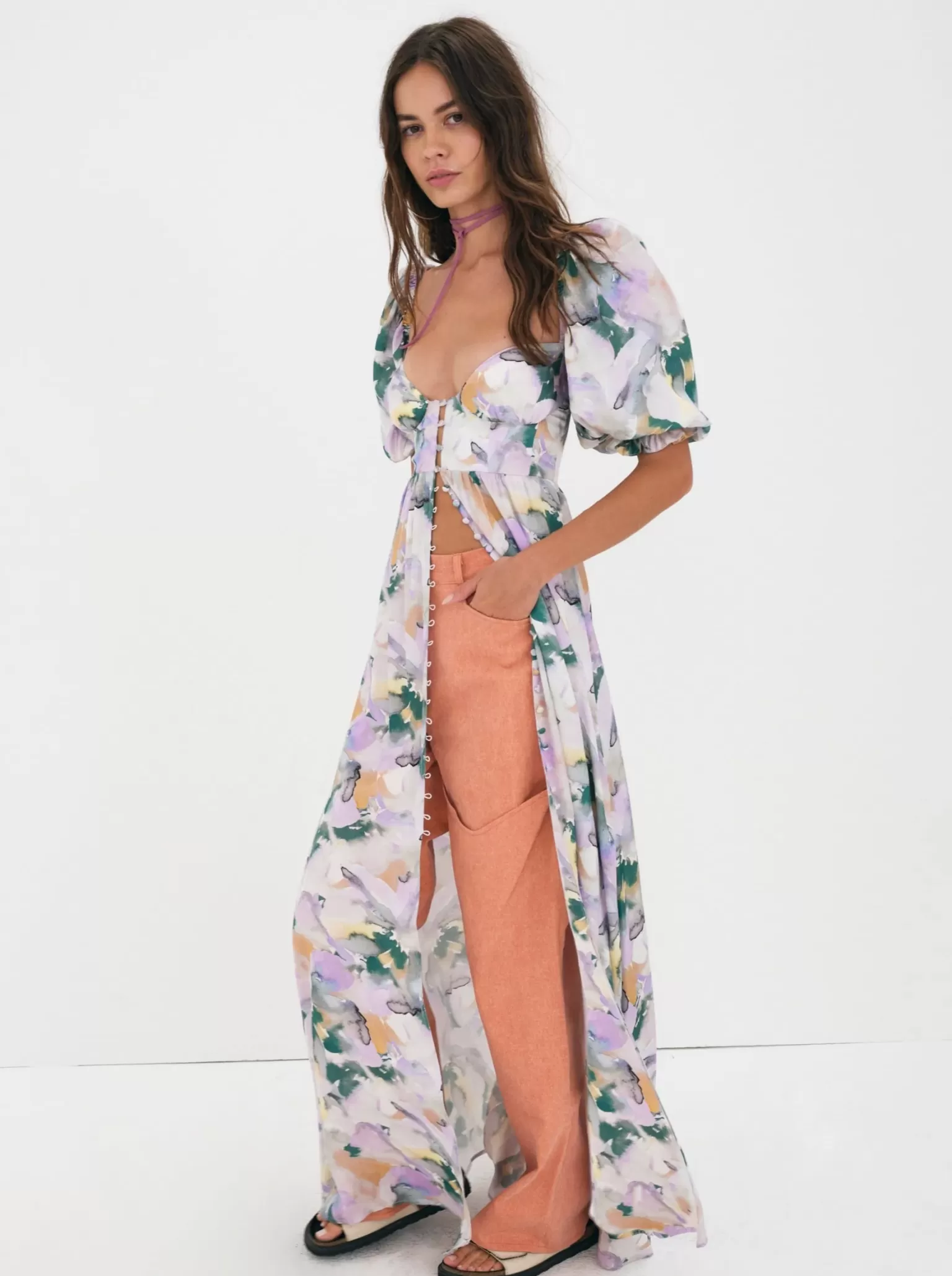 Flash Sale For Love & Lemons Megan Maxi Dress Purple