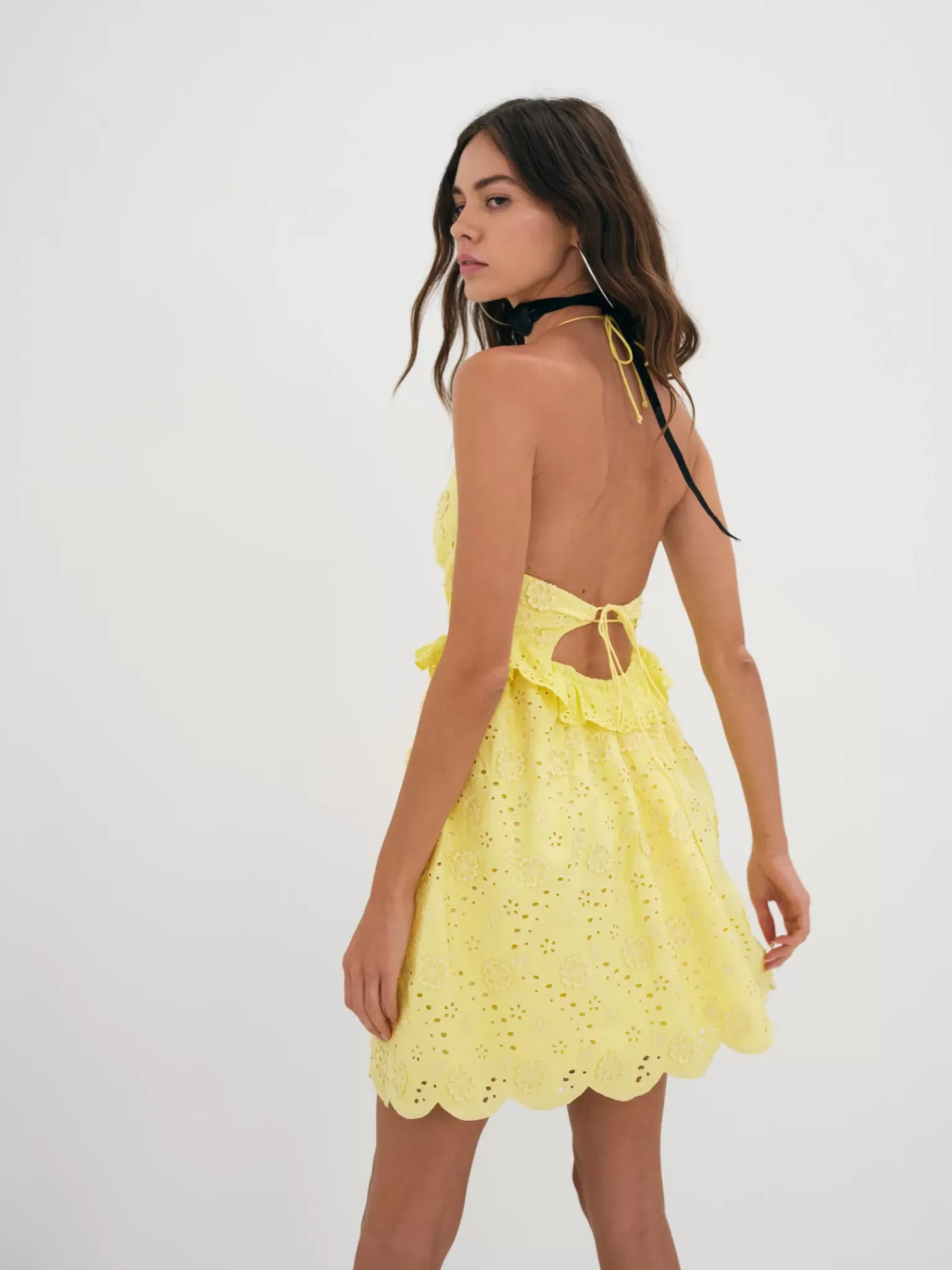 Sale For Love & Lemons Natalia Mini Dress Yellow