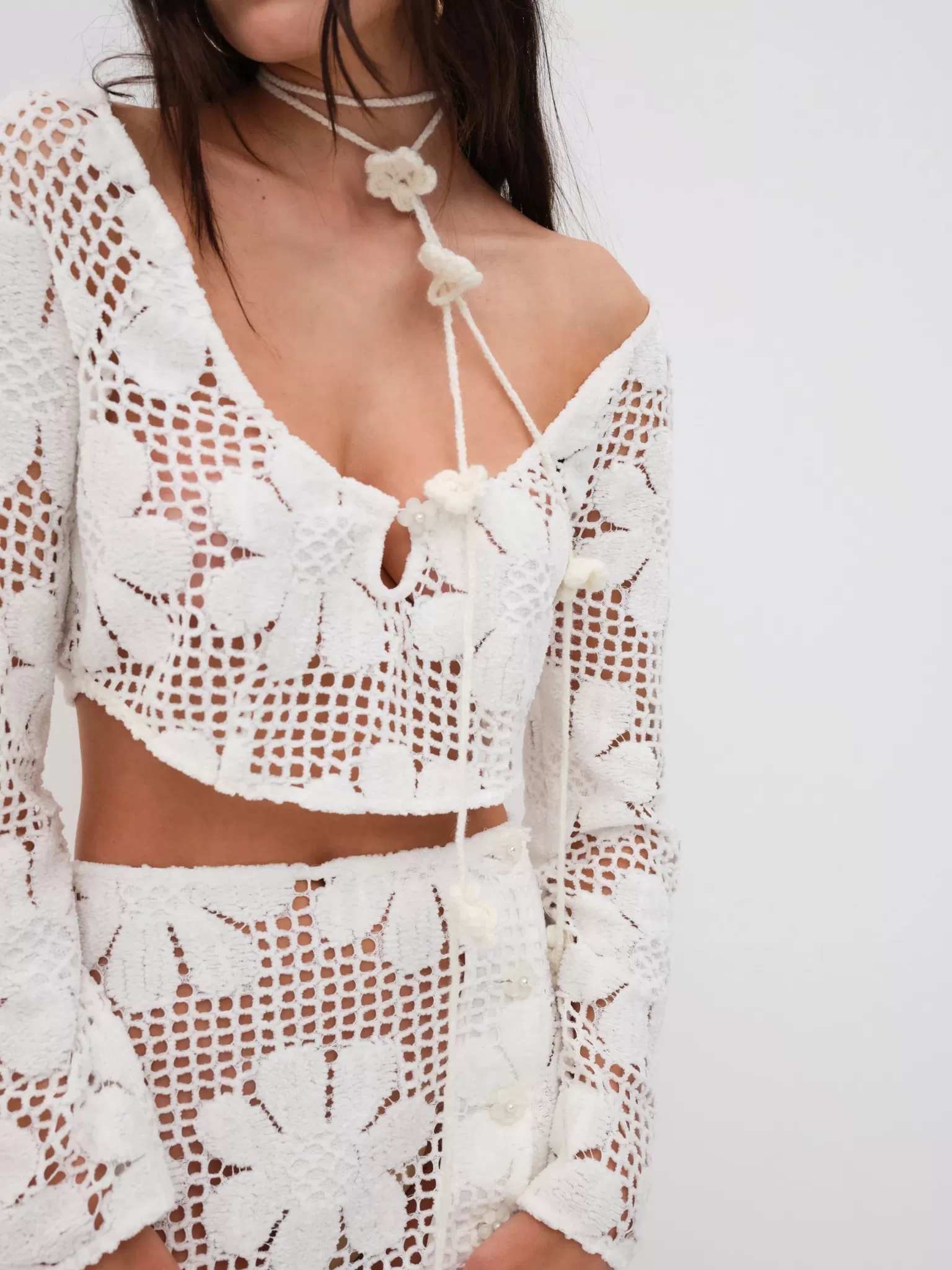 Best For Love & Lemons Natasha Coverup Top White