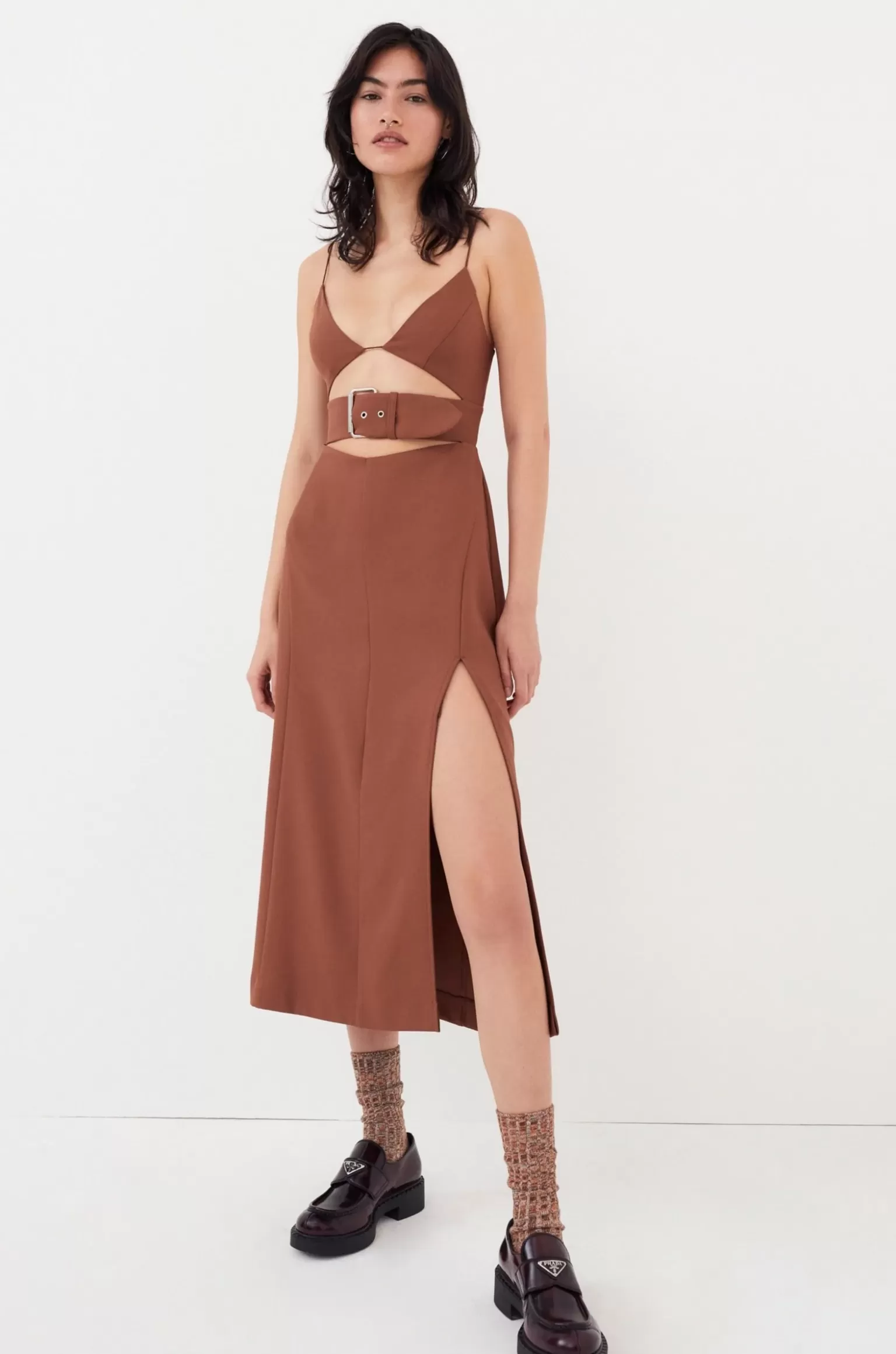 Best For Love & Lemons Natasha Midi Dress Neutral