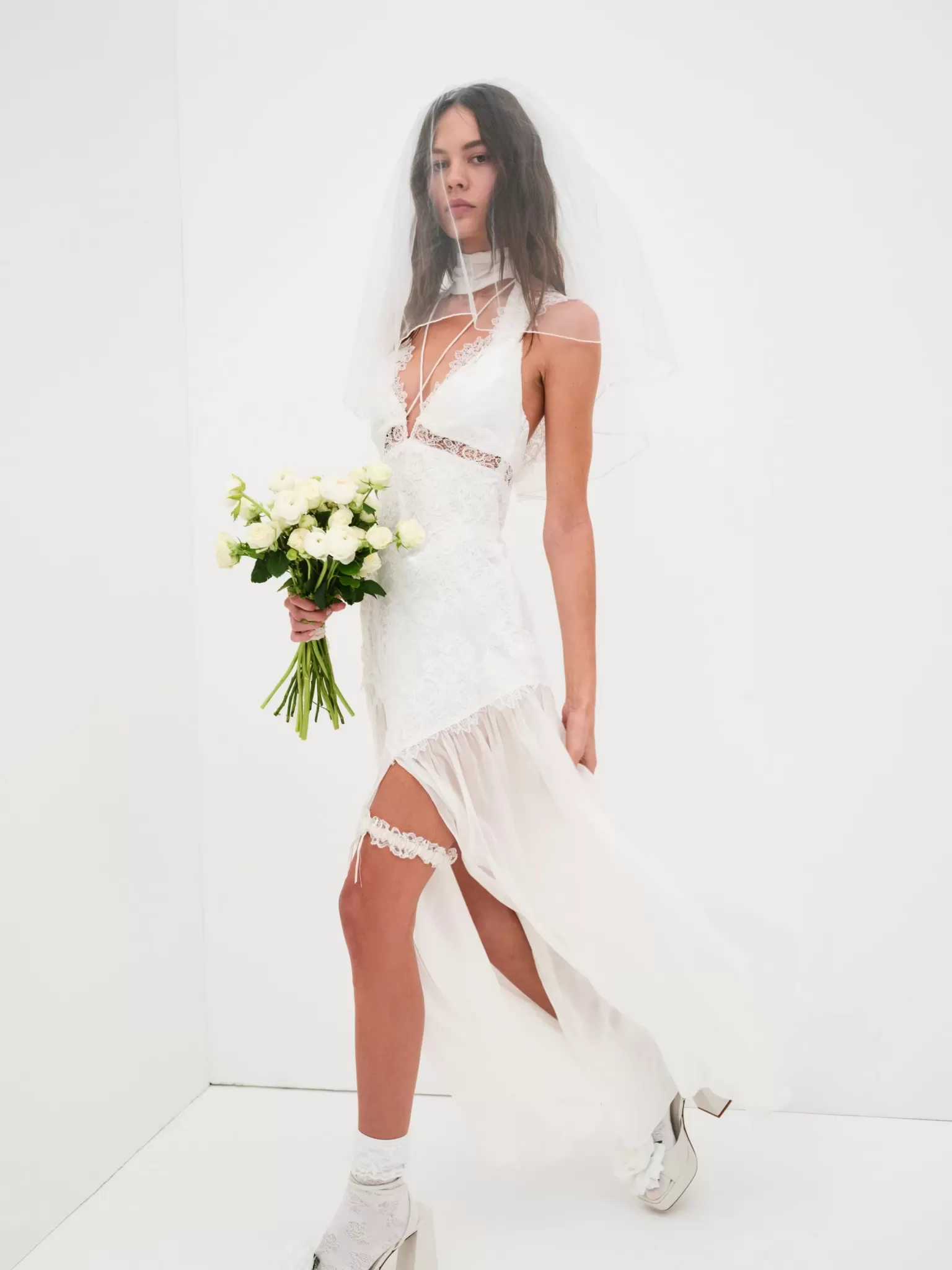 Cheap For Love & Lemons Nicola Bridal Gown White