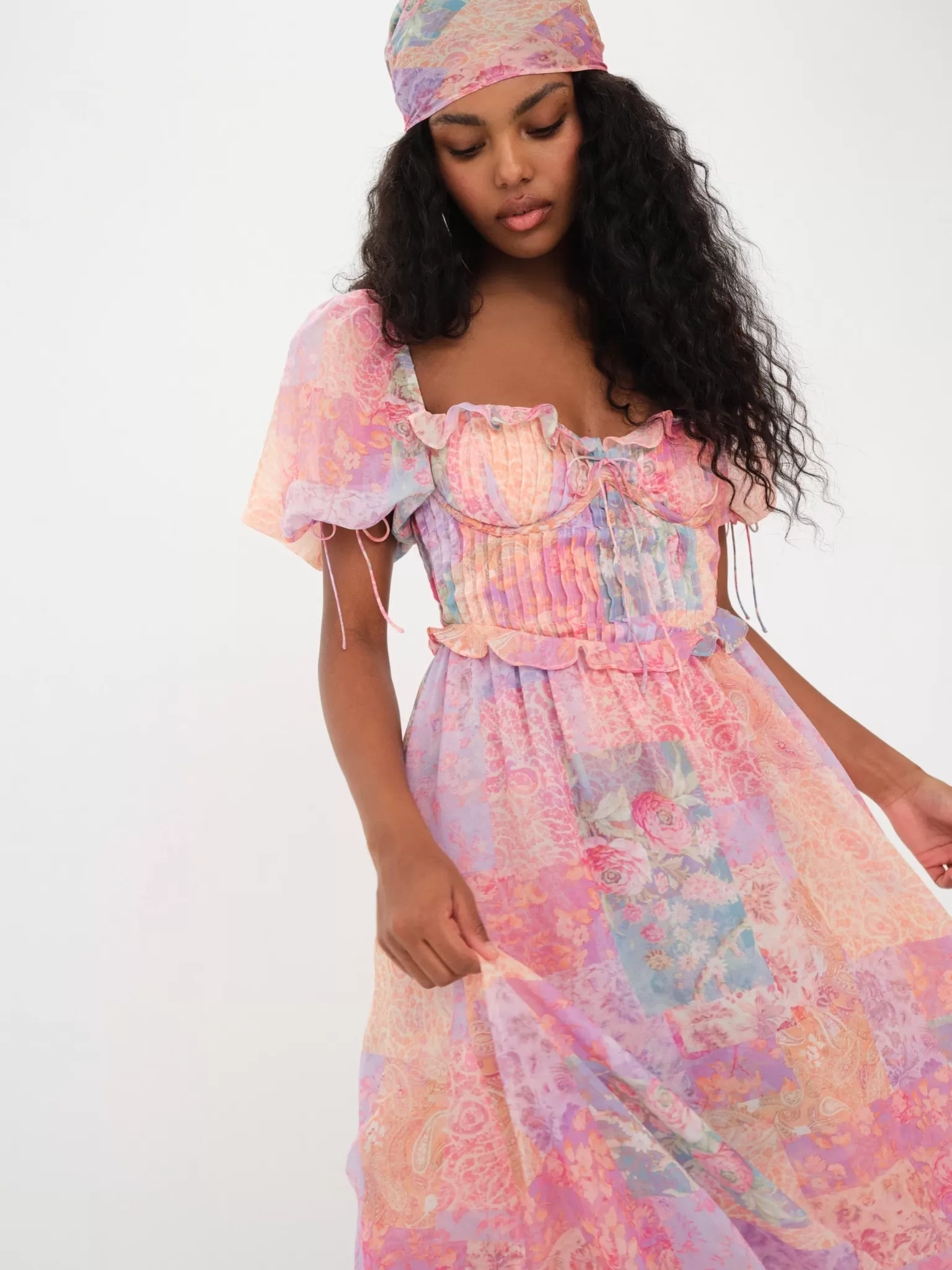 Flash Sale For Love & Lemons Odessa Midi Dress Multi