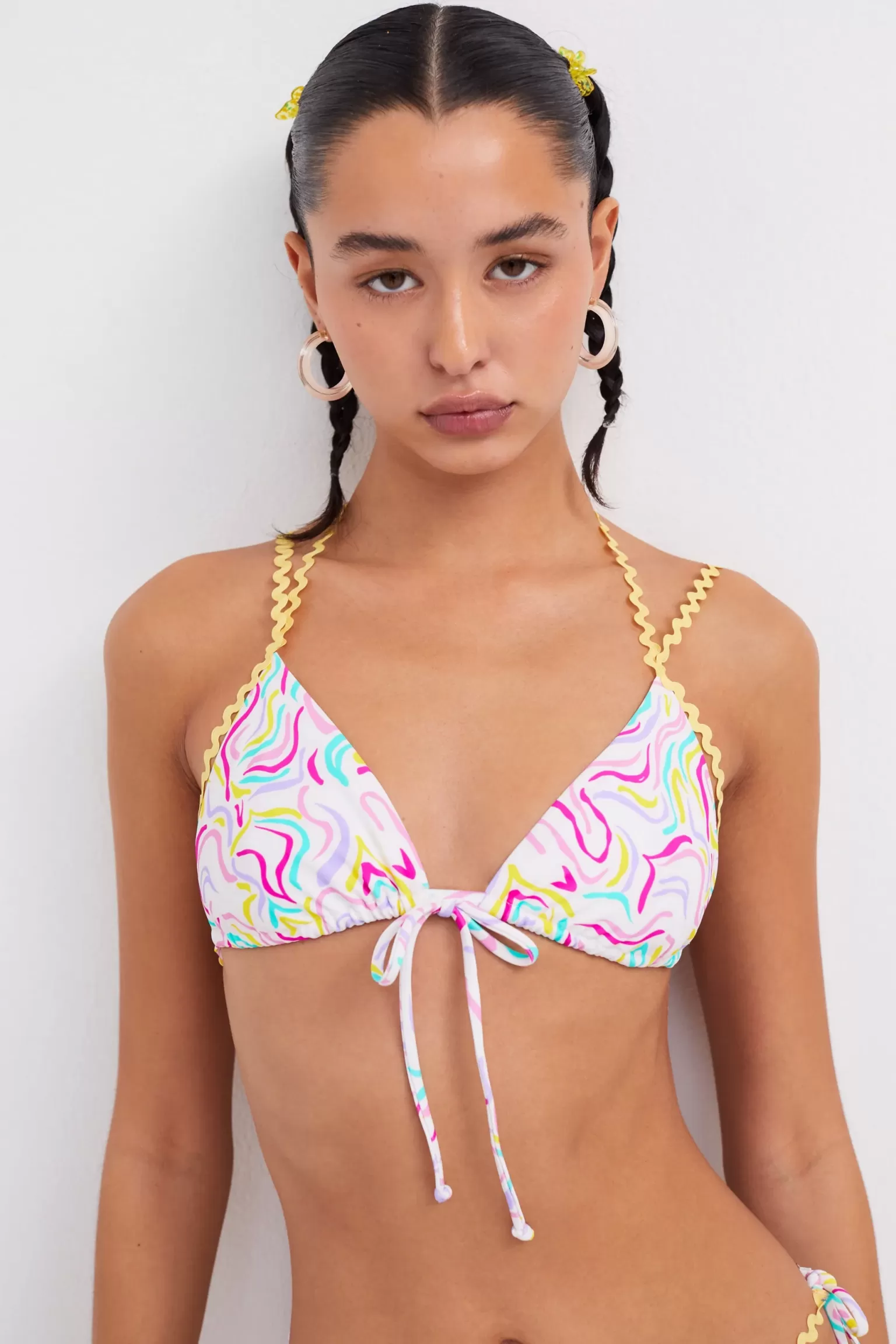 Clearance For Love & Lemons Palmer Triangle Bikini Top White