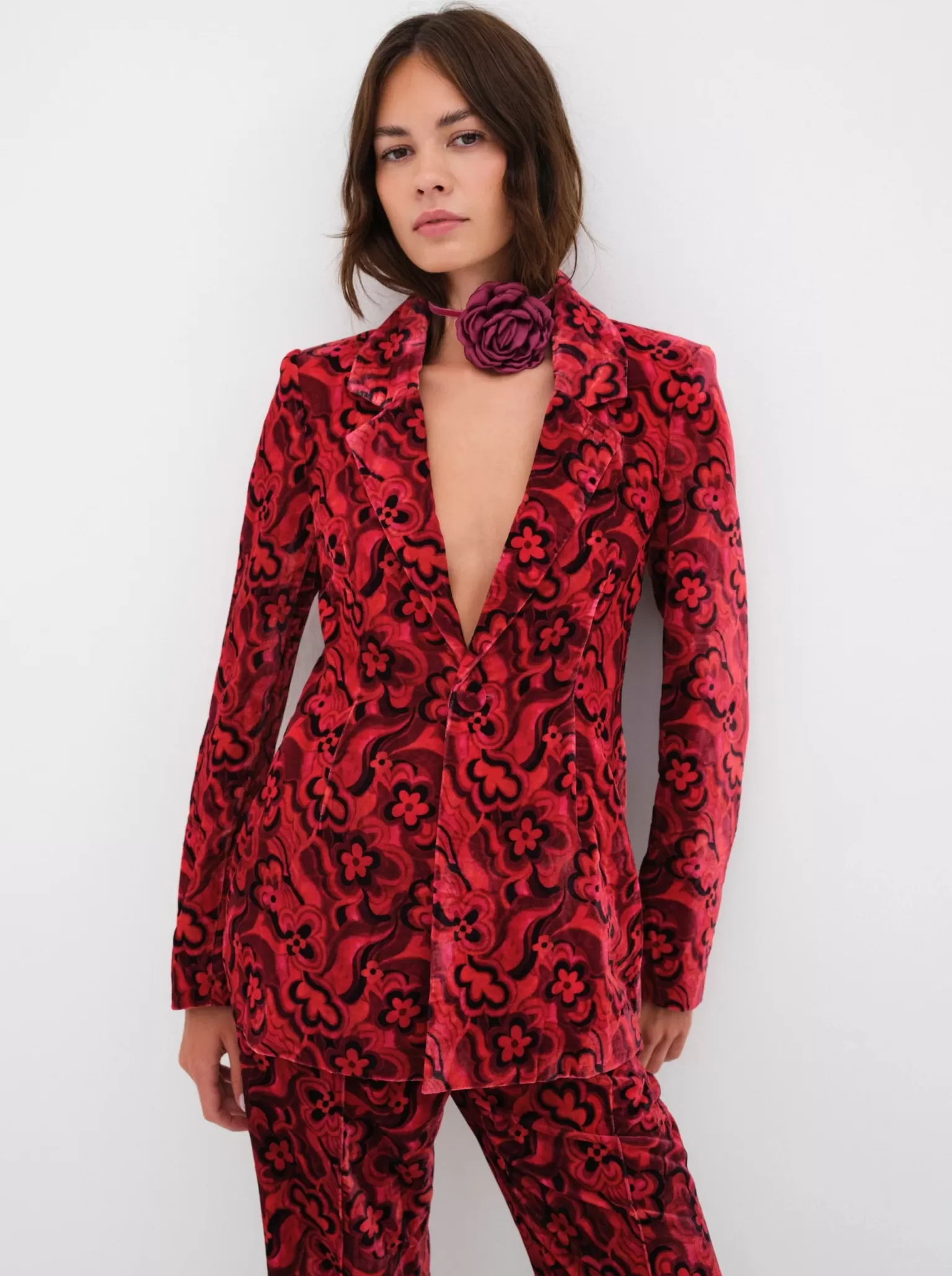 Store For Love & Lemons Penny Blazer Red