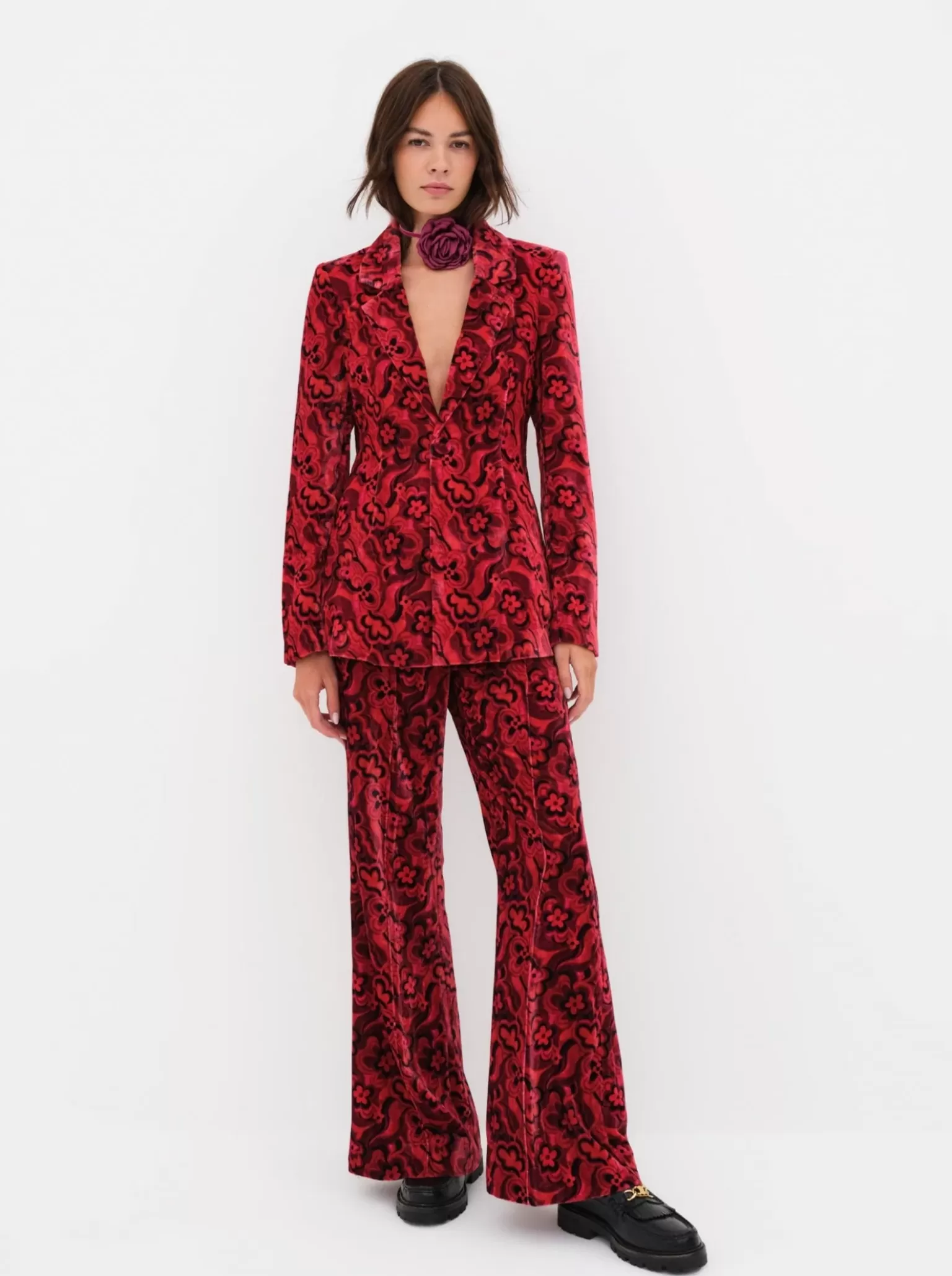 Store For Love & Lemons Penny Blazer Red