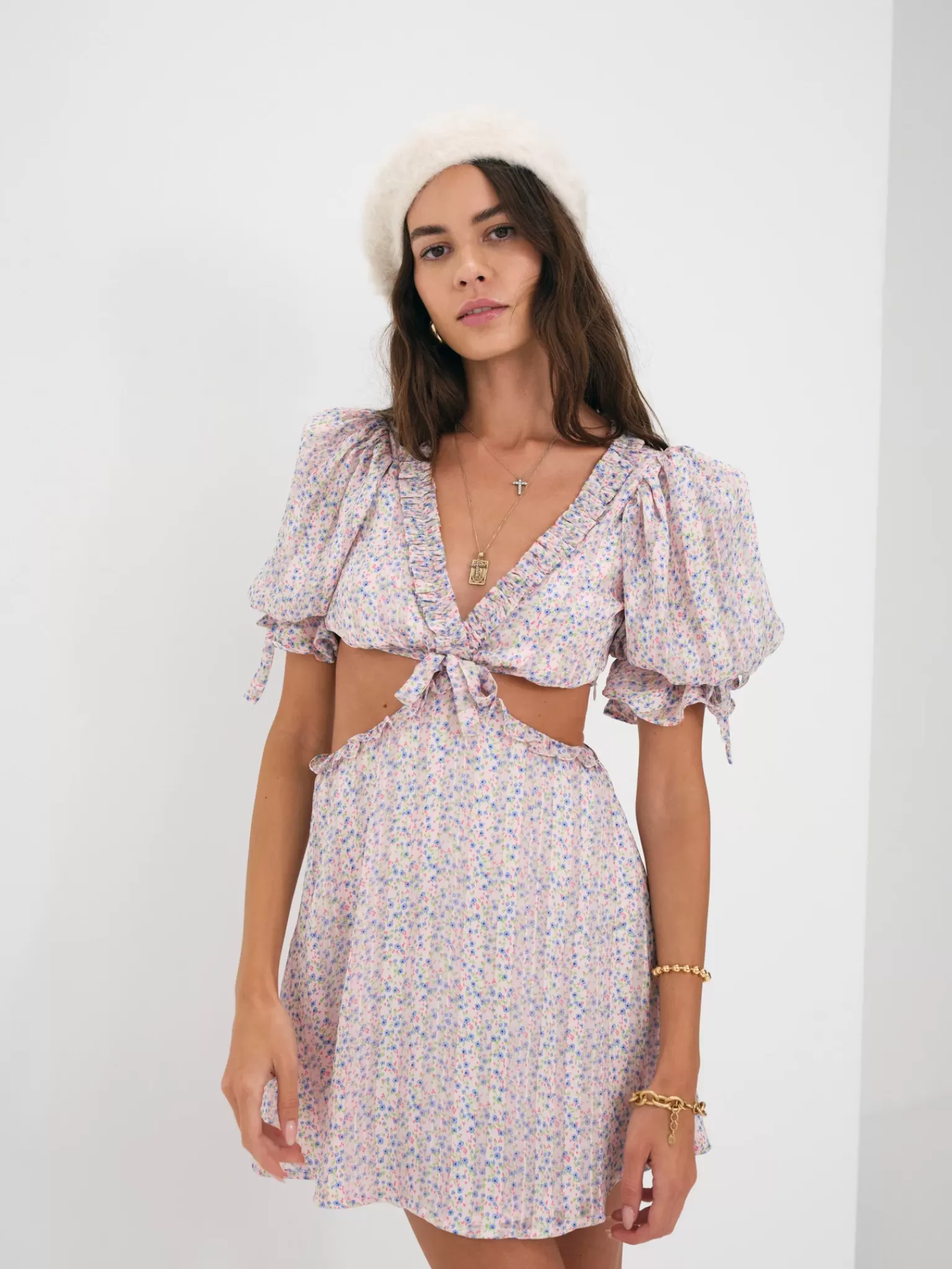 Best For Love & Lemons Phoebe Mini Dress Blue